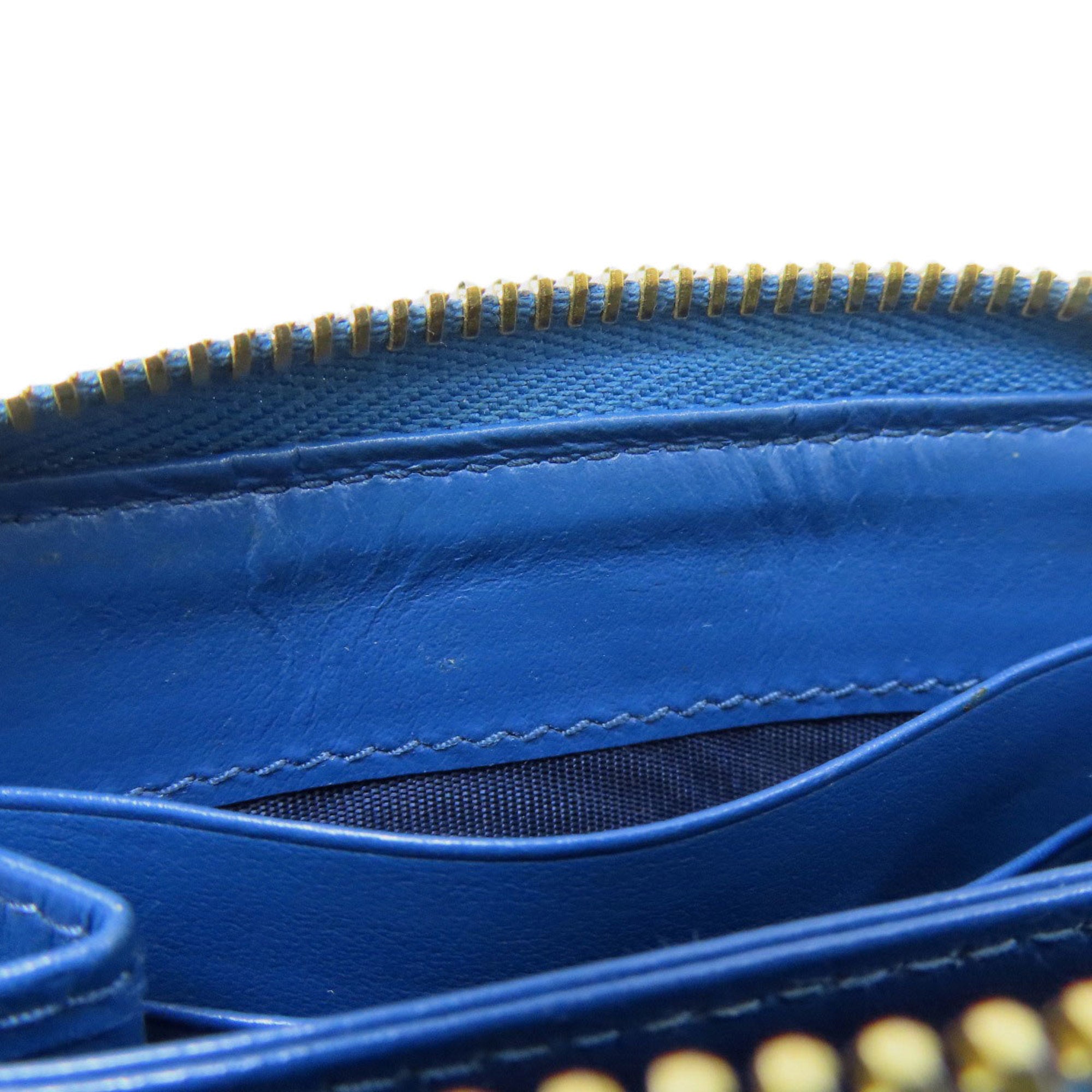 Prada Blue Leather Coin Purse/Coin Case (Pre-Owned)
