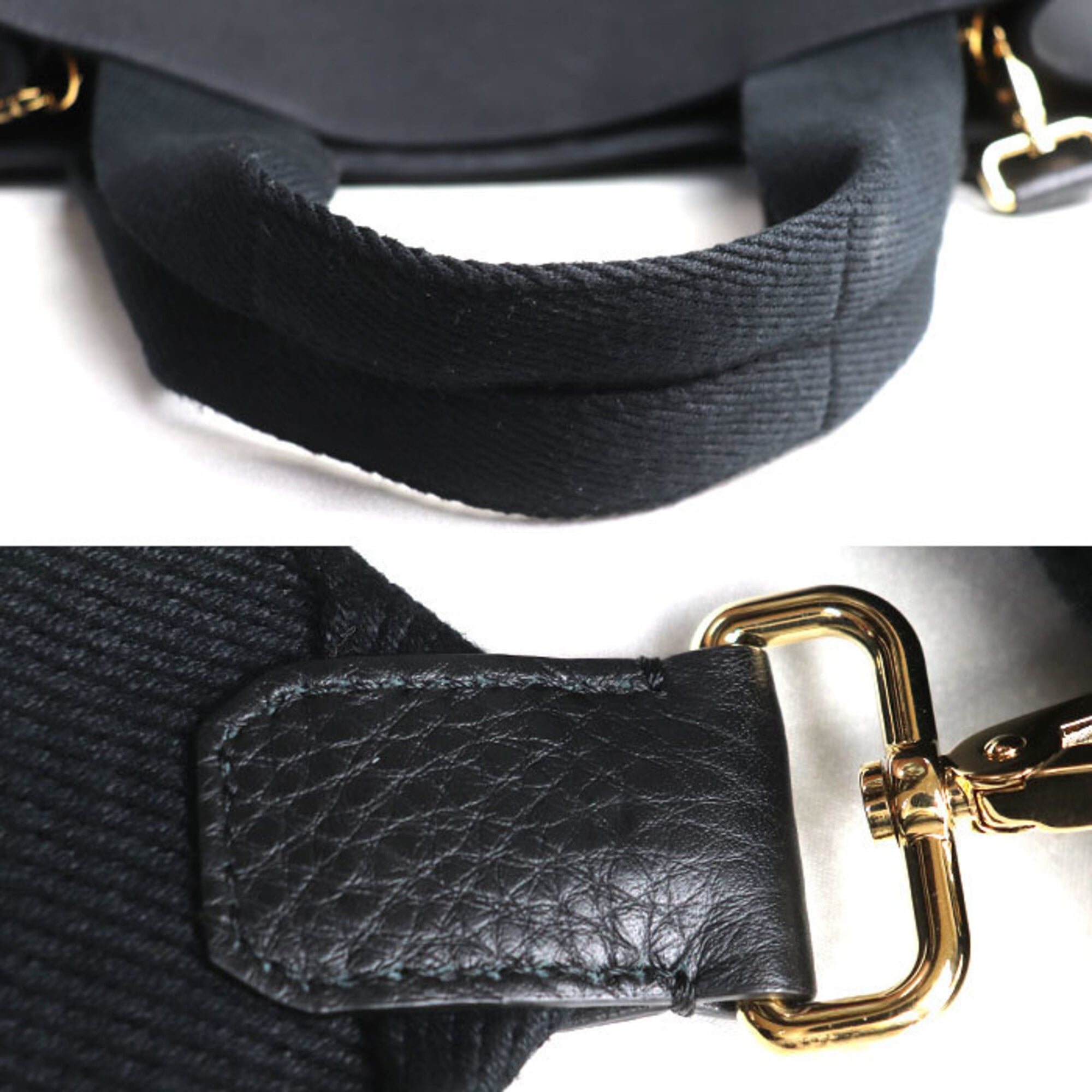 Versace Black Gold Canvas Shoulder Bag (Pre-Owned)
