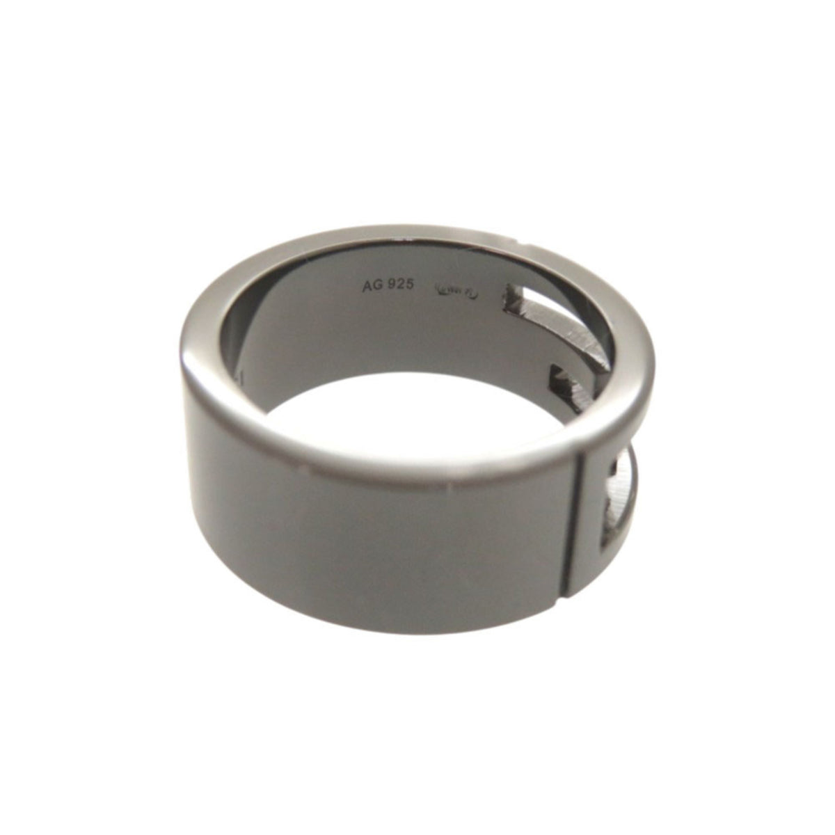 Gucci Gunmetal Silver 925 Band Ring (Pre-Owned)