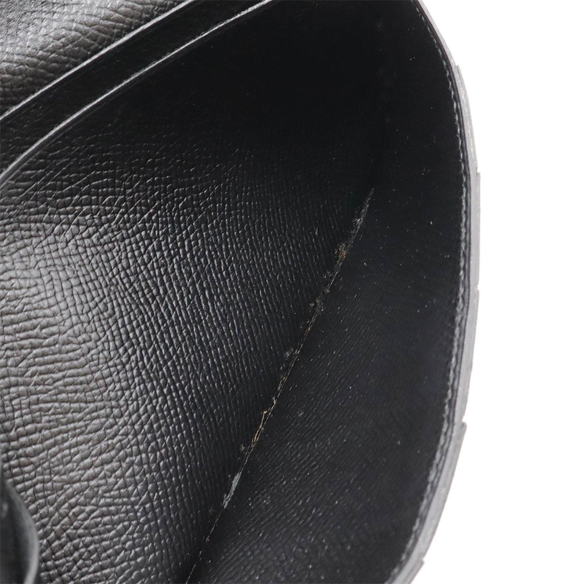 Hermes Osaka Black Courchevel Leather Long Wallet (Bi-Fold) (Pre-Owned)