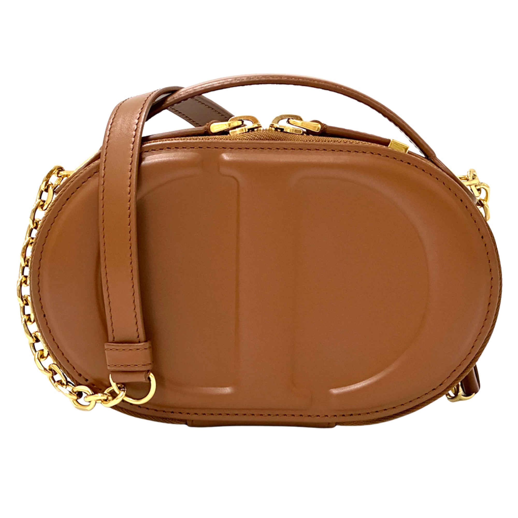Christian Dior Brown Leather Handbag Shoulder Bag (Pre-Owned)