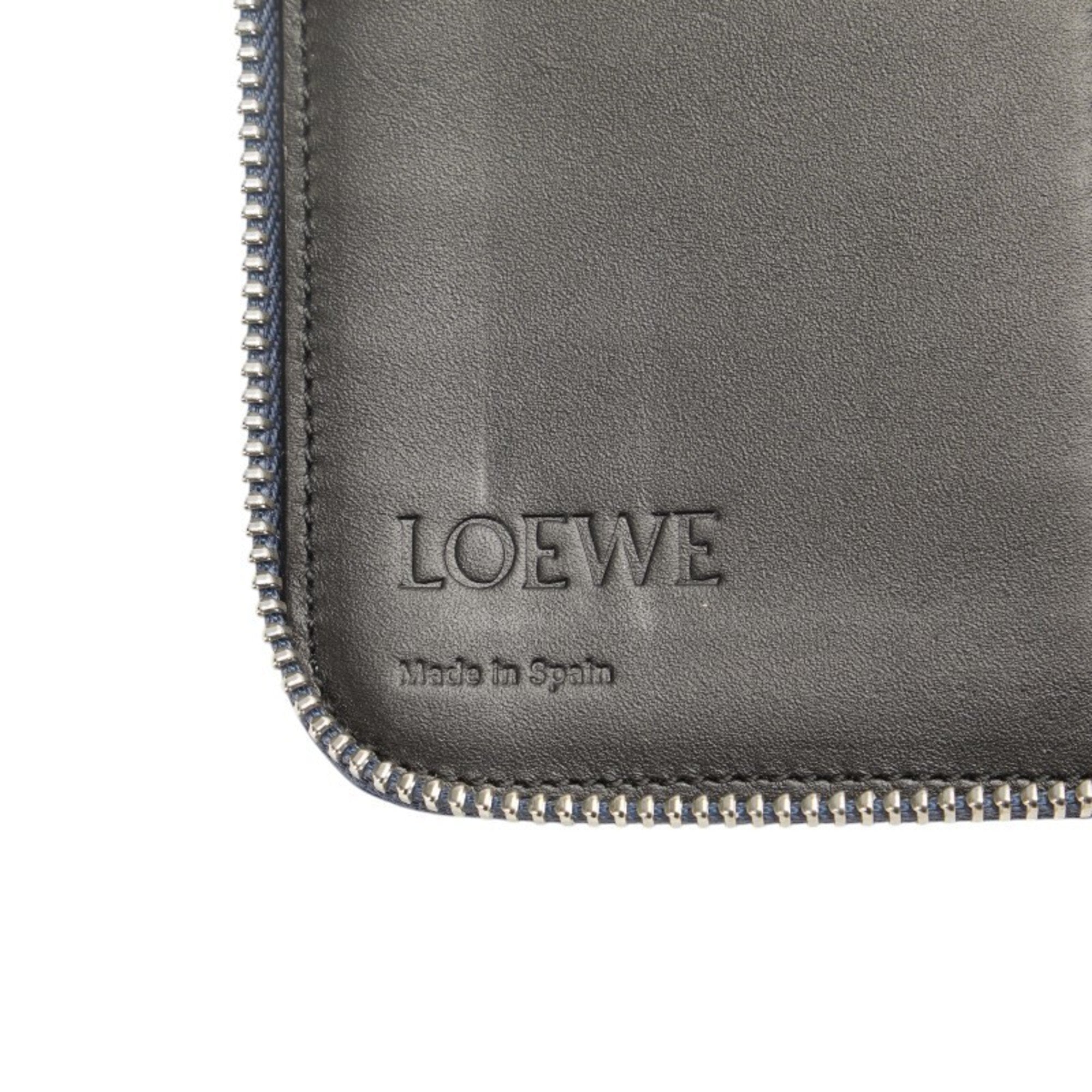 Loewe Blue Leather Long Wallet (Bi-Fold) (Pre-Owned)