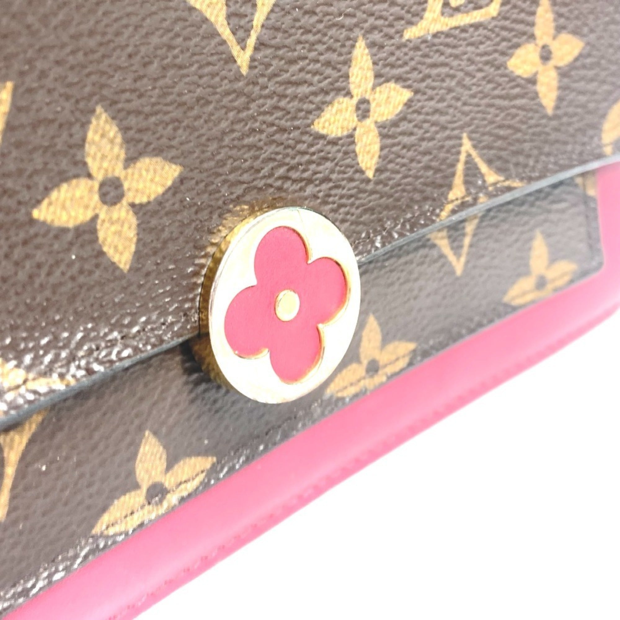 Louis Vuitton Brown Fuchsia Pink Monogram Clutch Bag Shoulder Bag (Pre-Owned)