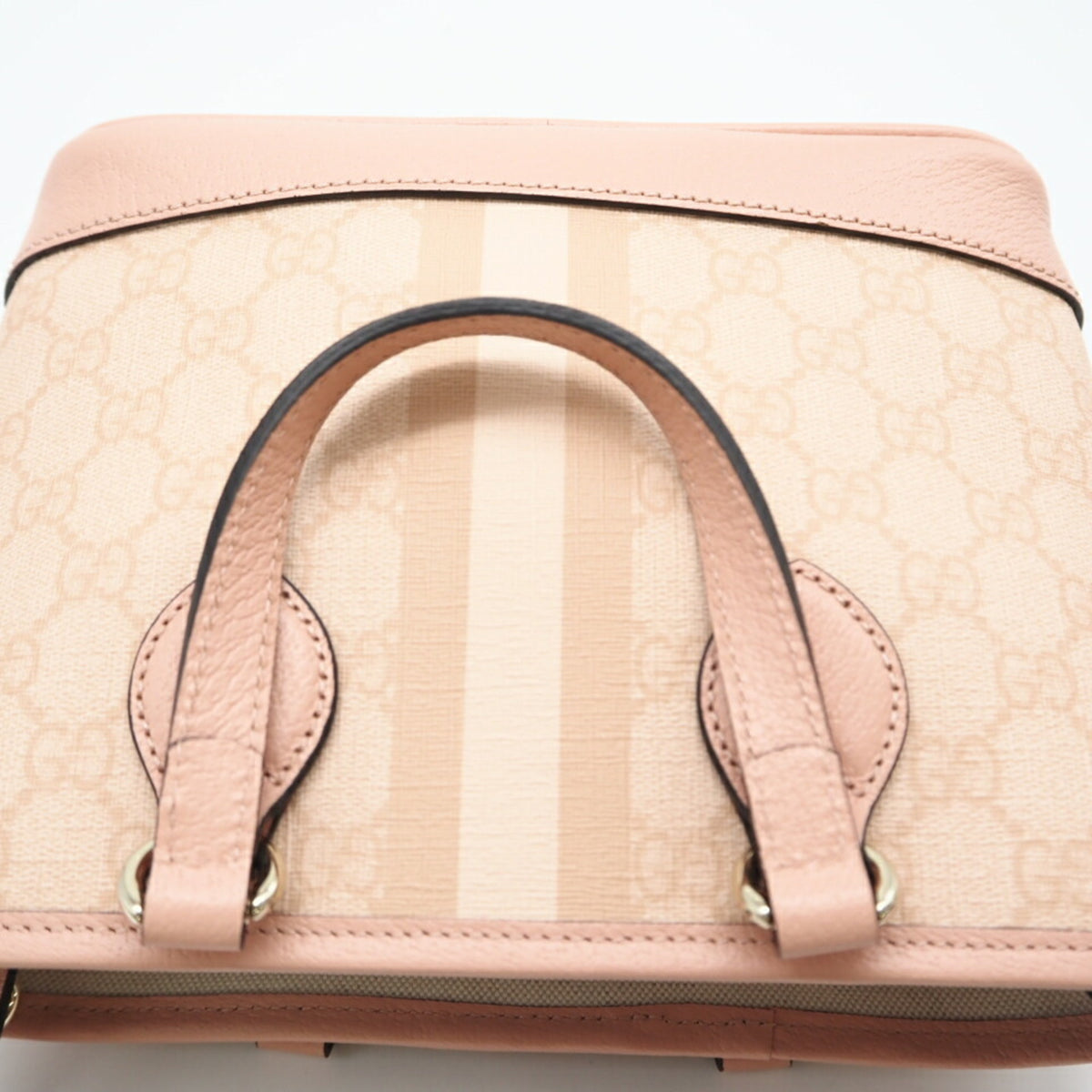 Gucci Pink Beige Coated Canvas Tote Bag (Pre-Owned)