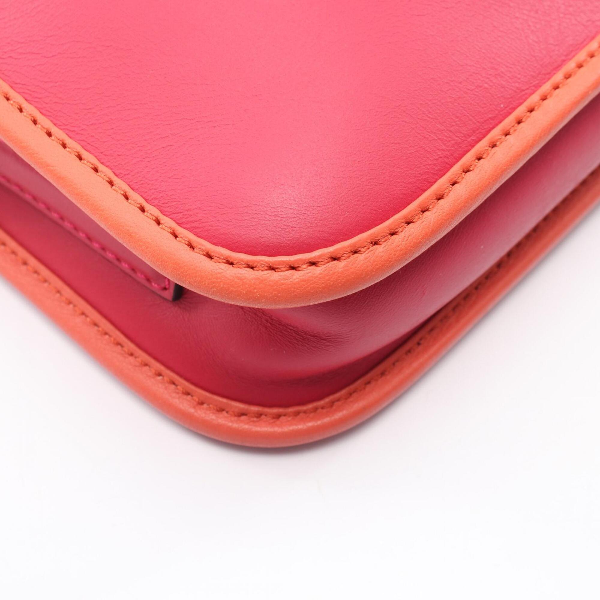 Loewe Orange Red Color Leather Handbag Shoulder Bag (Pre-Owned)