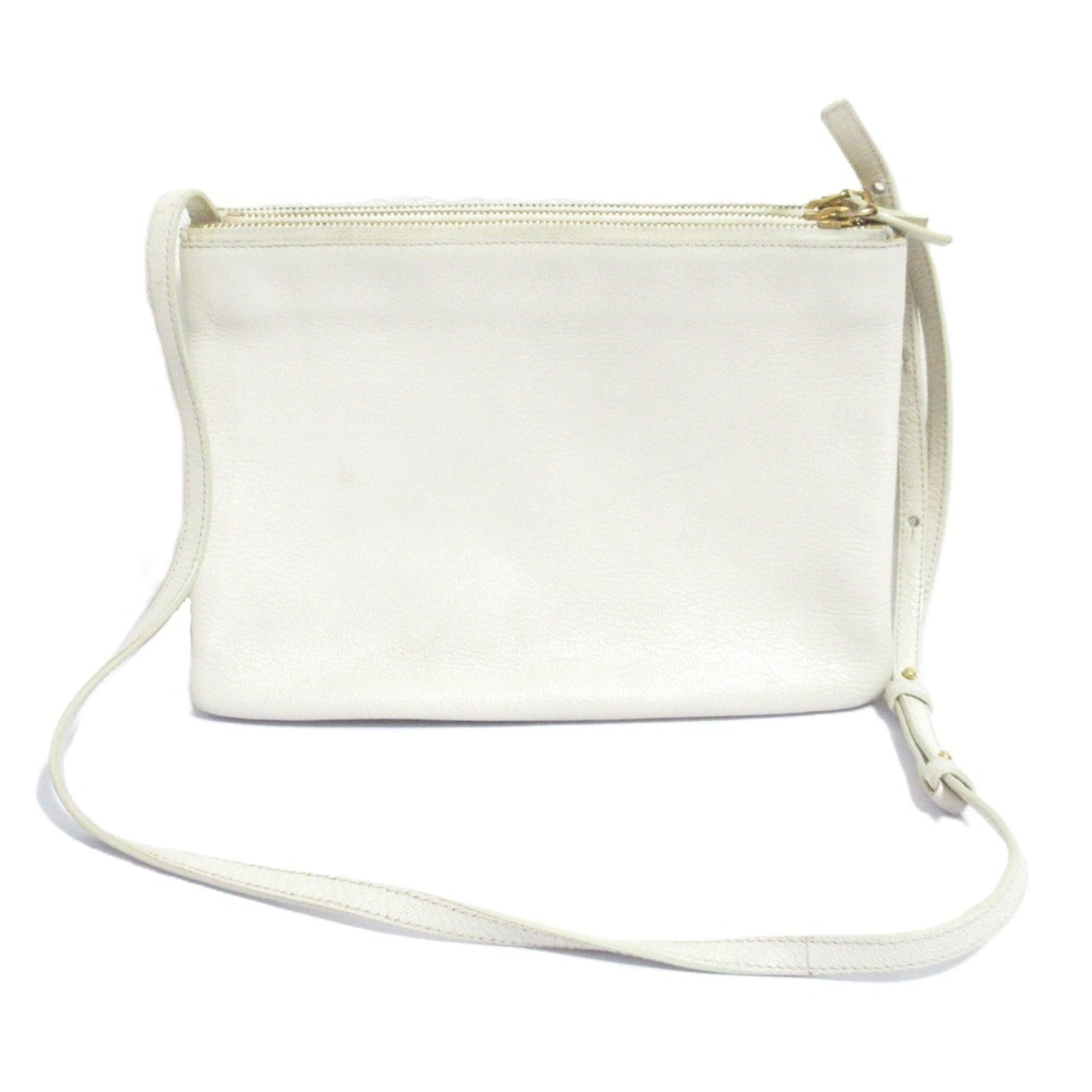 Celine Off-White White Leather Shoulder Bag (Pre-Owned)