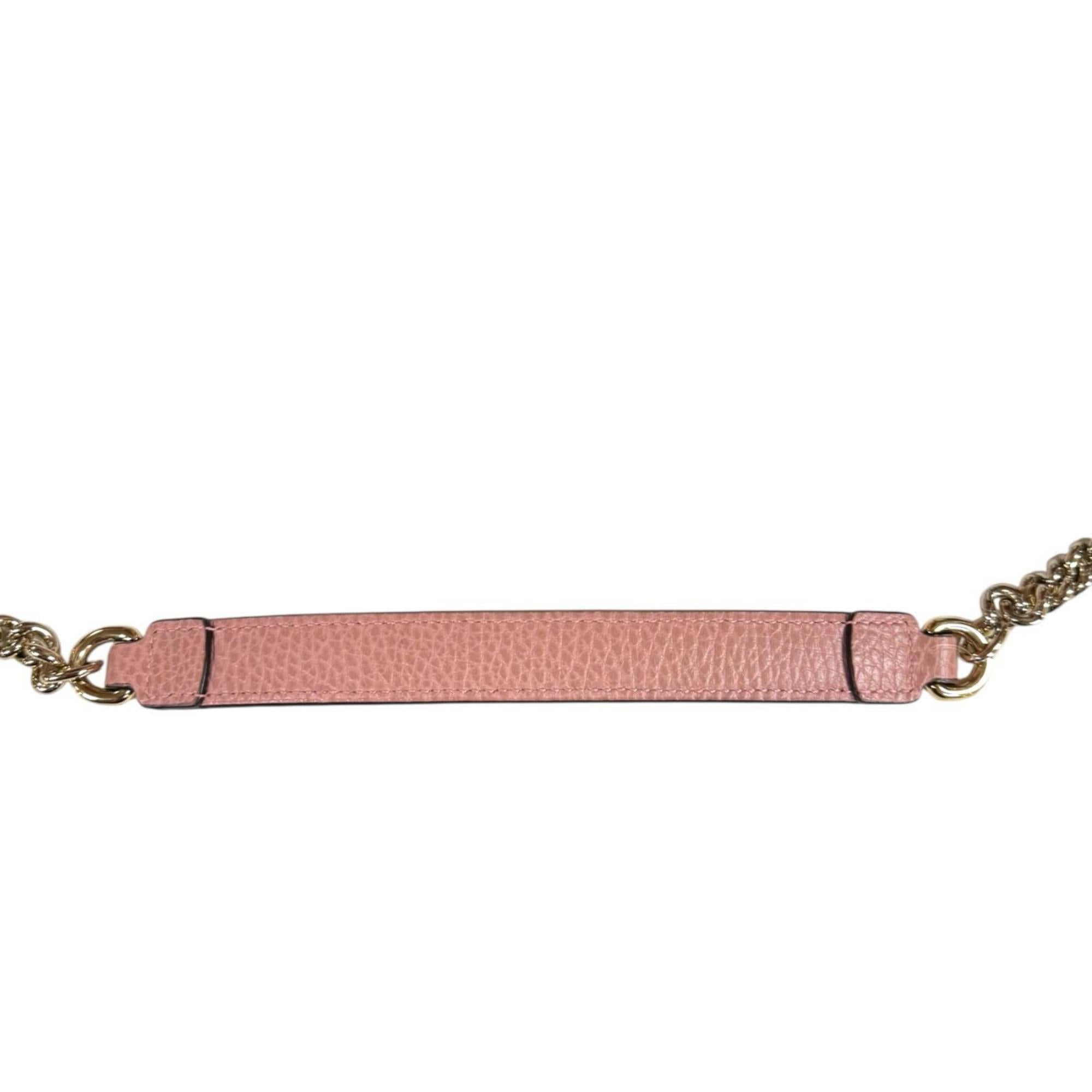 Gucci Pink Leather Shoulder Bag (Pre-Owned)