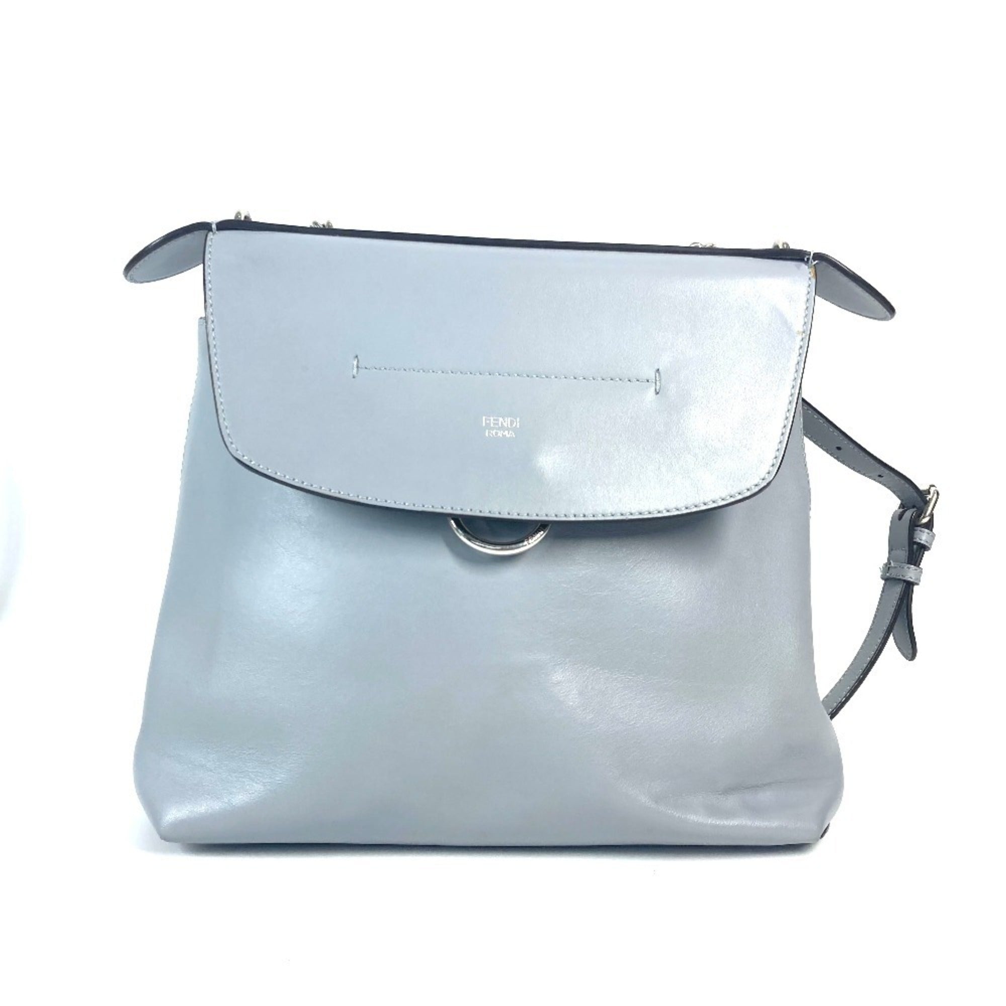 Fendi Blue Leather Backpack (Pre-Owned)