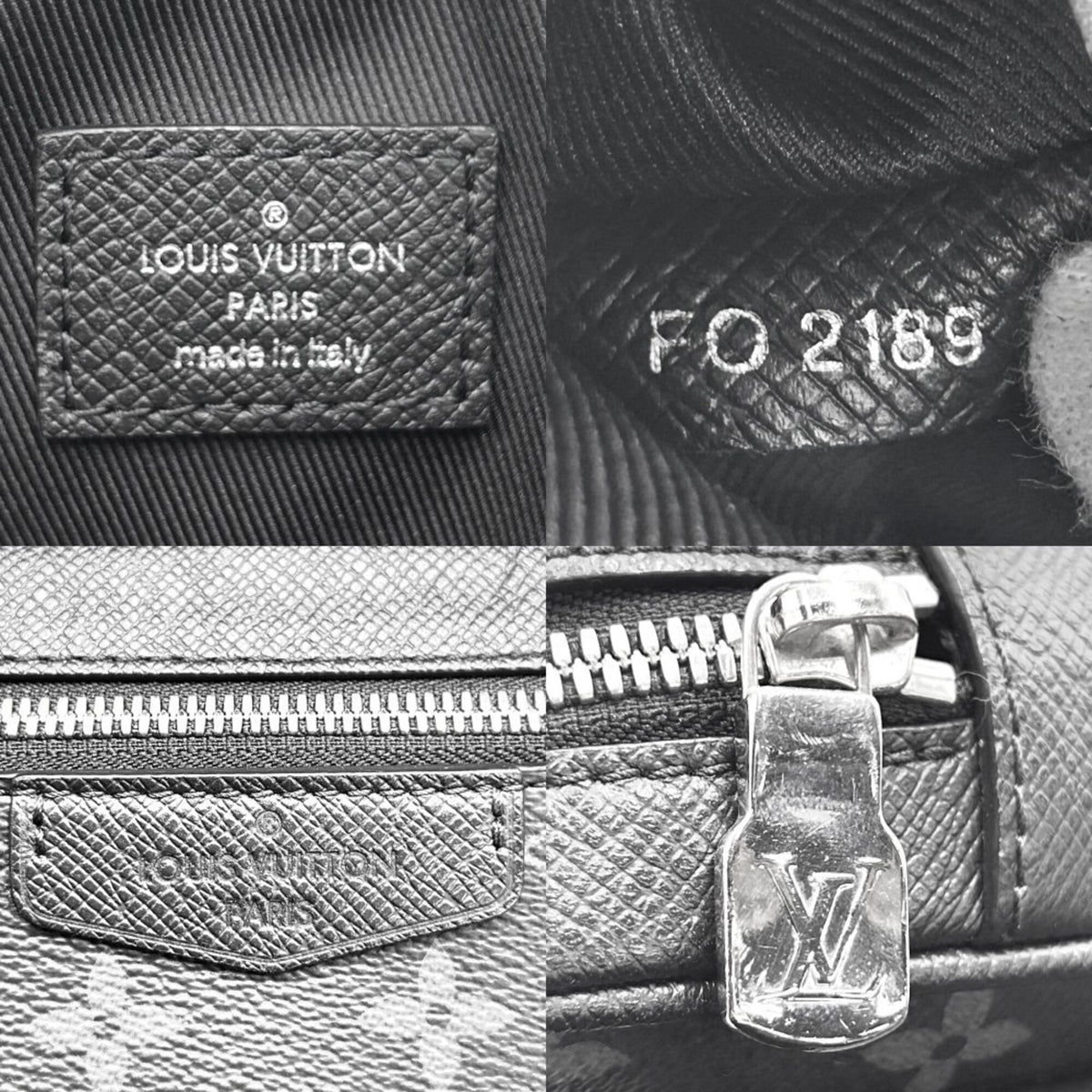 Louis Vuitton Noir Monogram Eclipse Taiga Leather Fanny Pack Pouch Sling Bag (Pre-Owned)