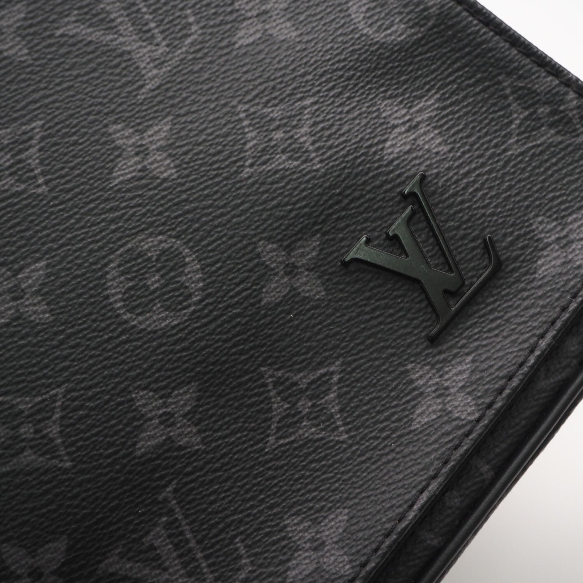 Louis Vuitton Monogram Eclipse Black Gray Coated Canvas Leather Shoulder Bag (Pre-Owned)
