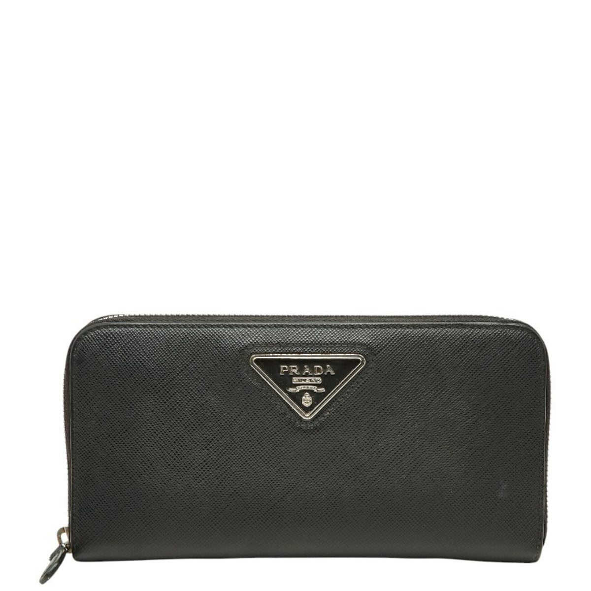 Prada Black Leather Long Wallet (Bi-Fold) (Pre-Owned)