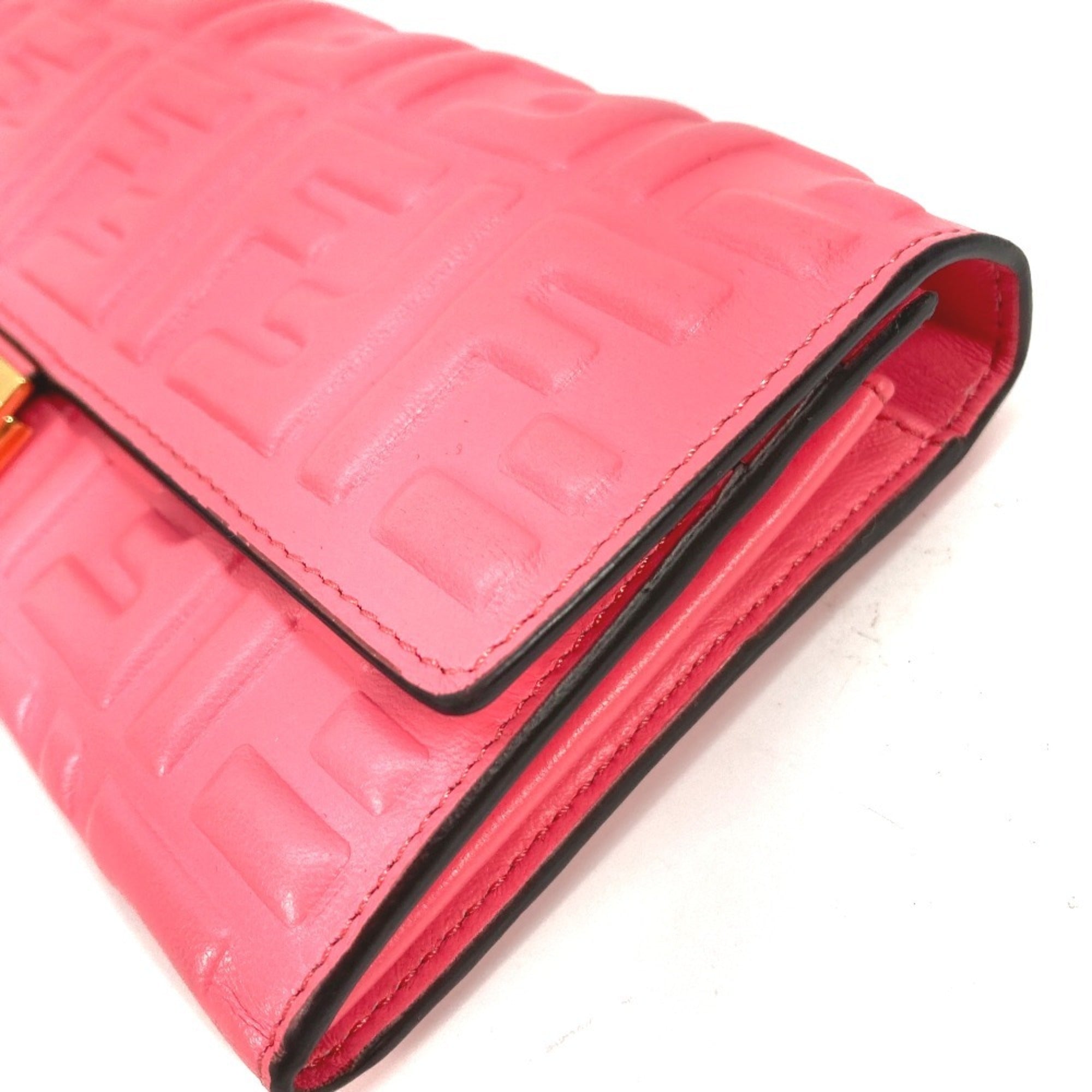 Fendi Pink Leather Long Wallet (Bi-Fold) (Pre-Owned)