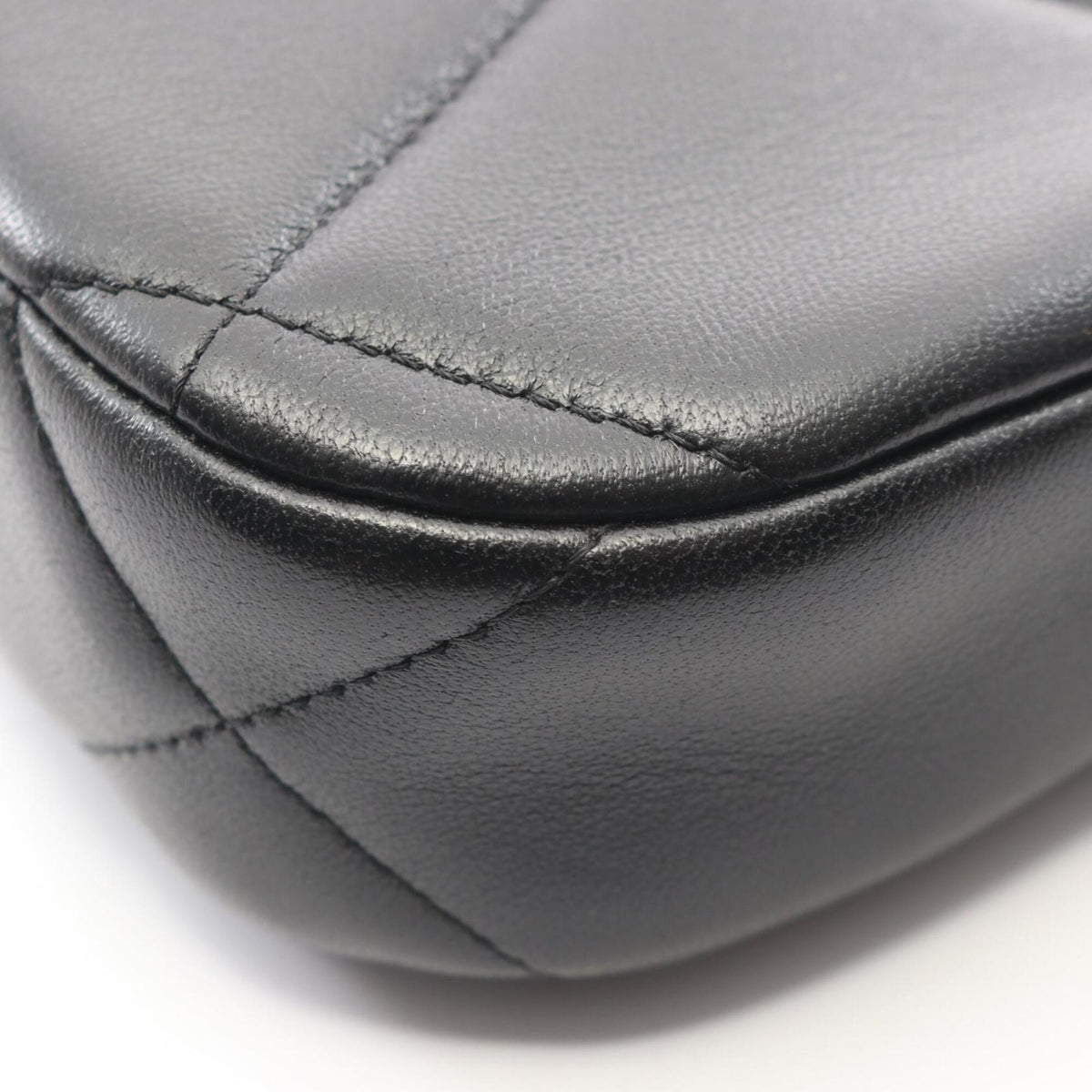 Chanel Black Leather Handbag Shoulder Bag (Pre-Owned)