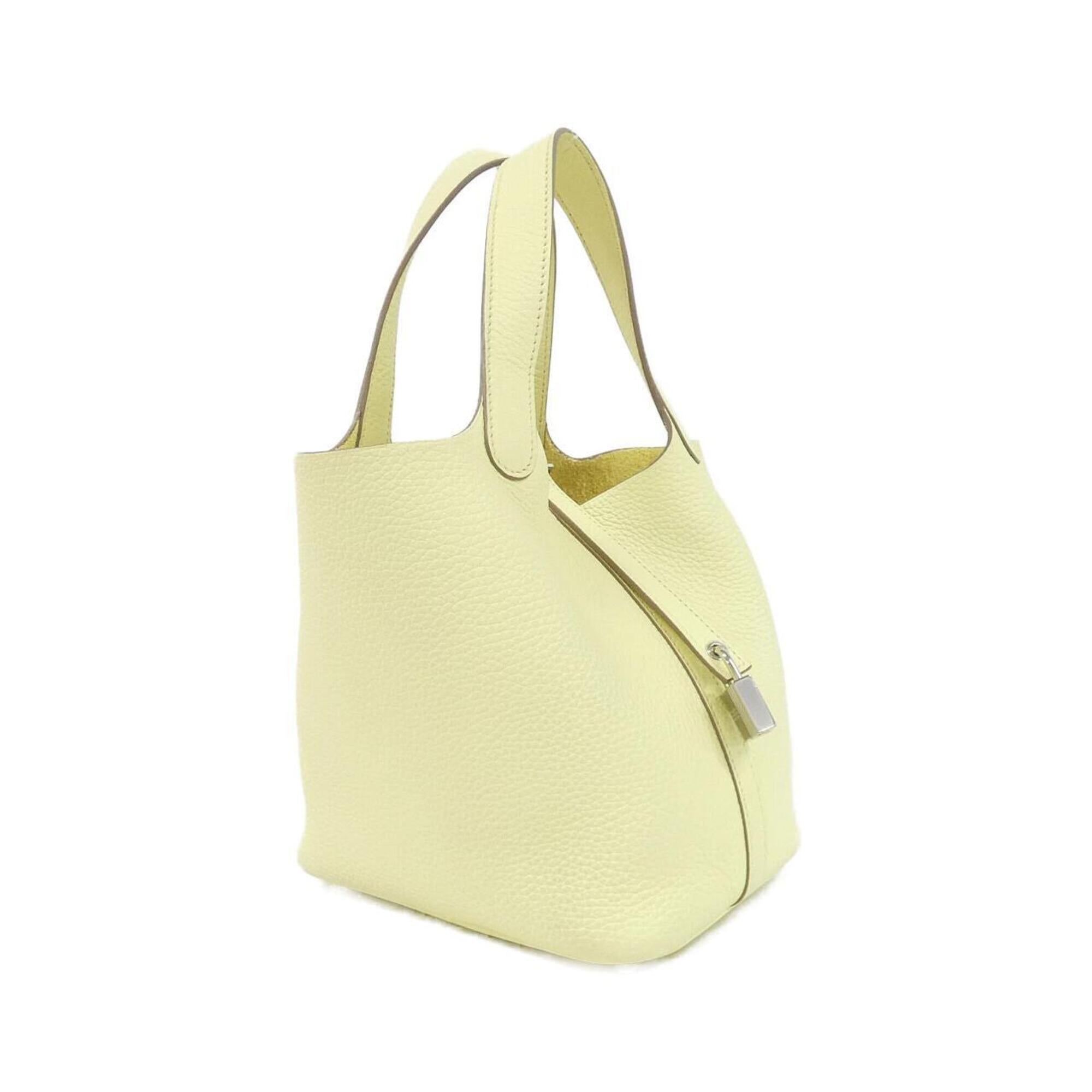 Hermes Jaune Yellow Taurillon Clemence Leather Handbag (Pre-Owned)