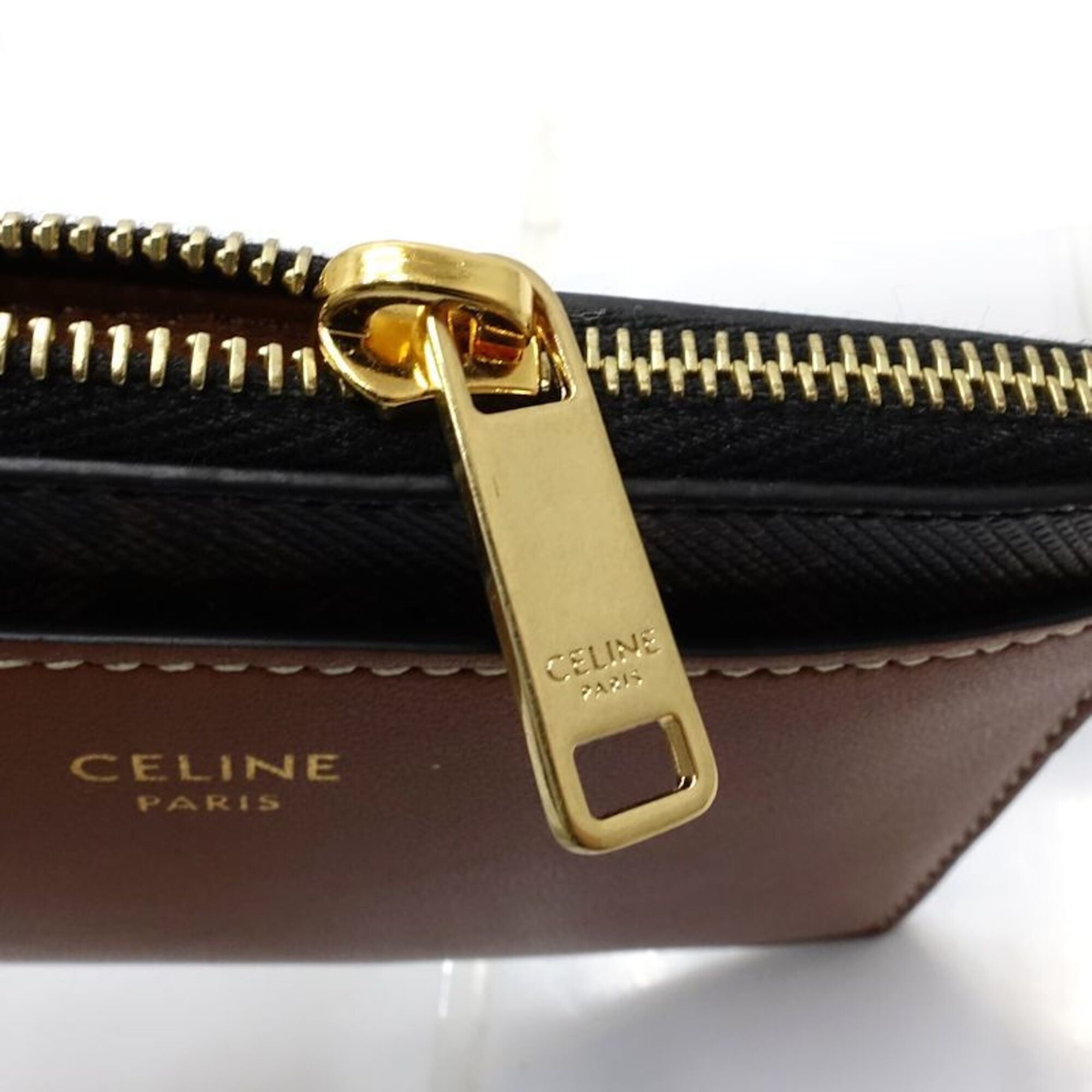 Celine Brown Leather Coin Purse/Coin Case (Pre-Owned)