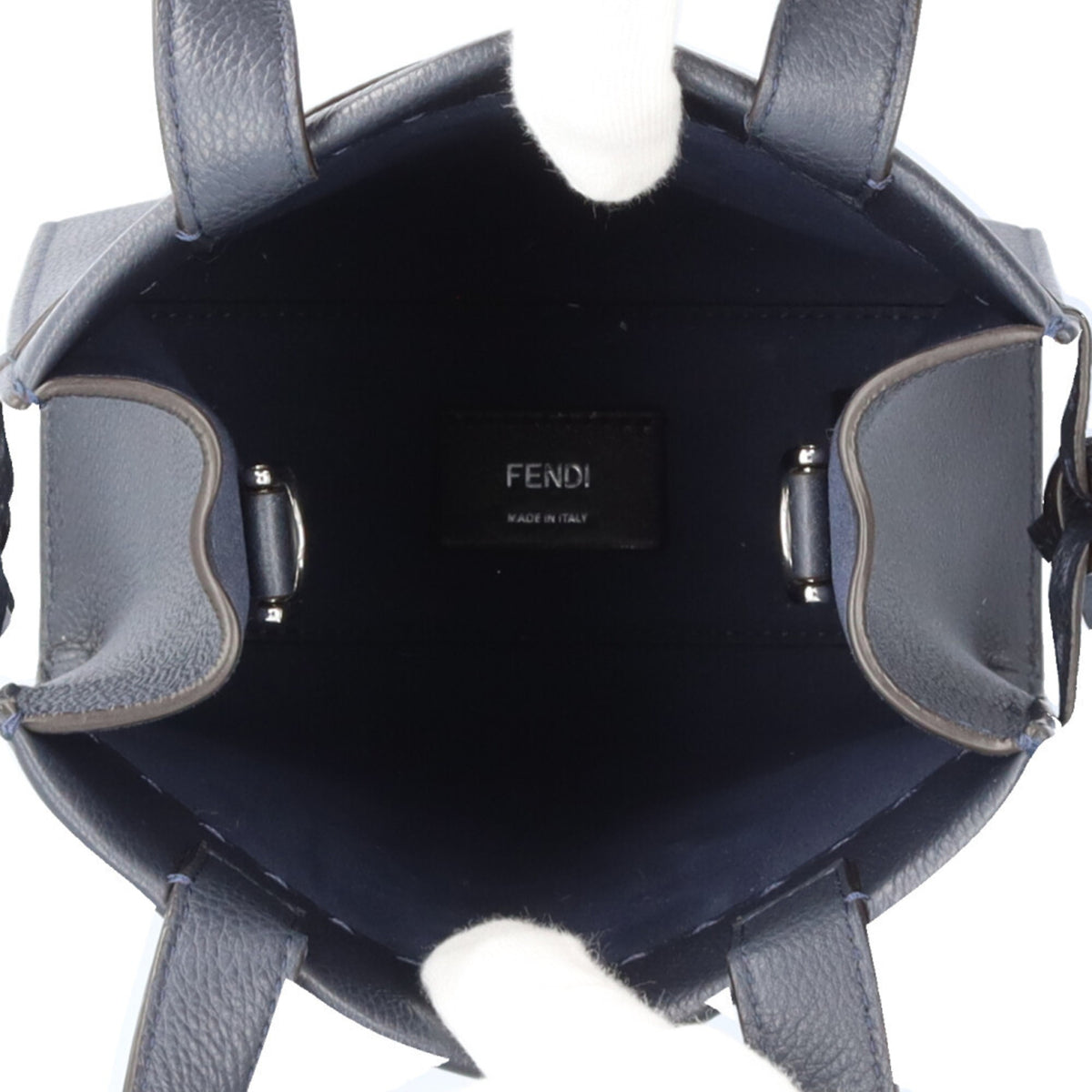 Fendi Navy Leather Shoulder Bag (Pre-Owned)