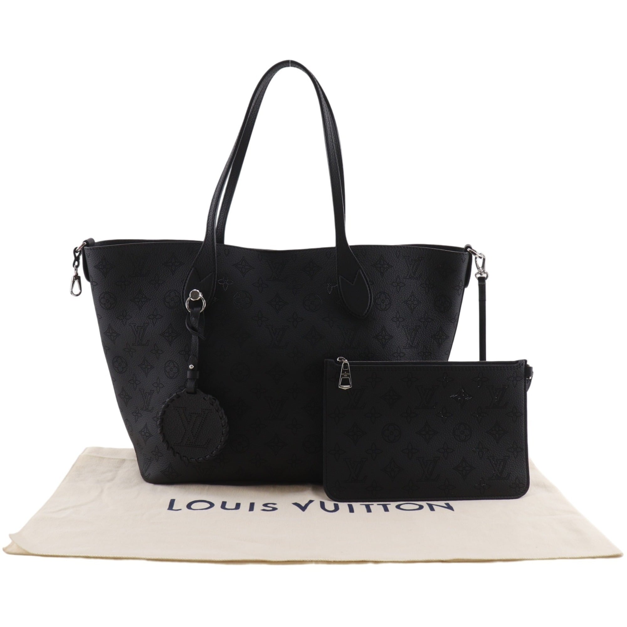Louis Vuitton Black Noir Monogram Mahina Leather Tote Bag (Pre-Owned)