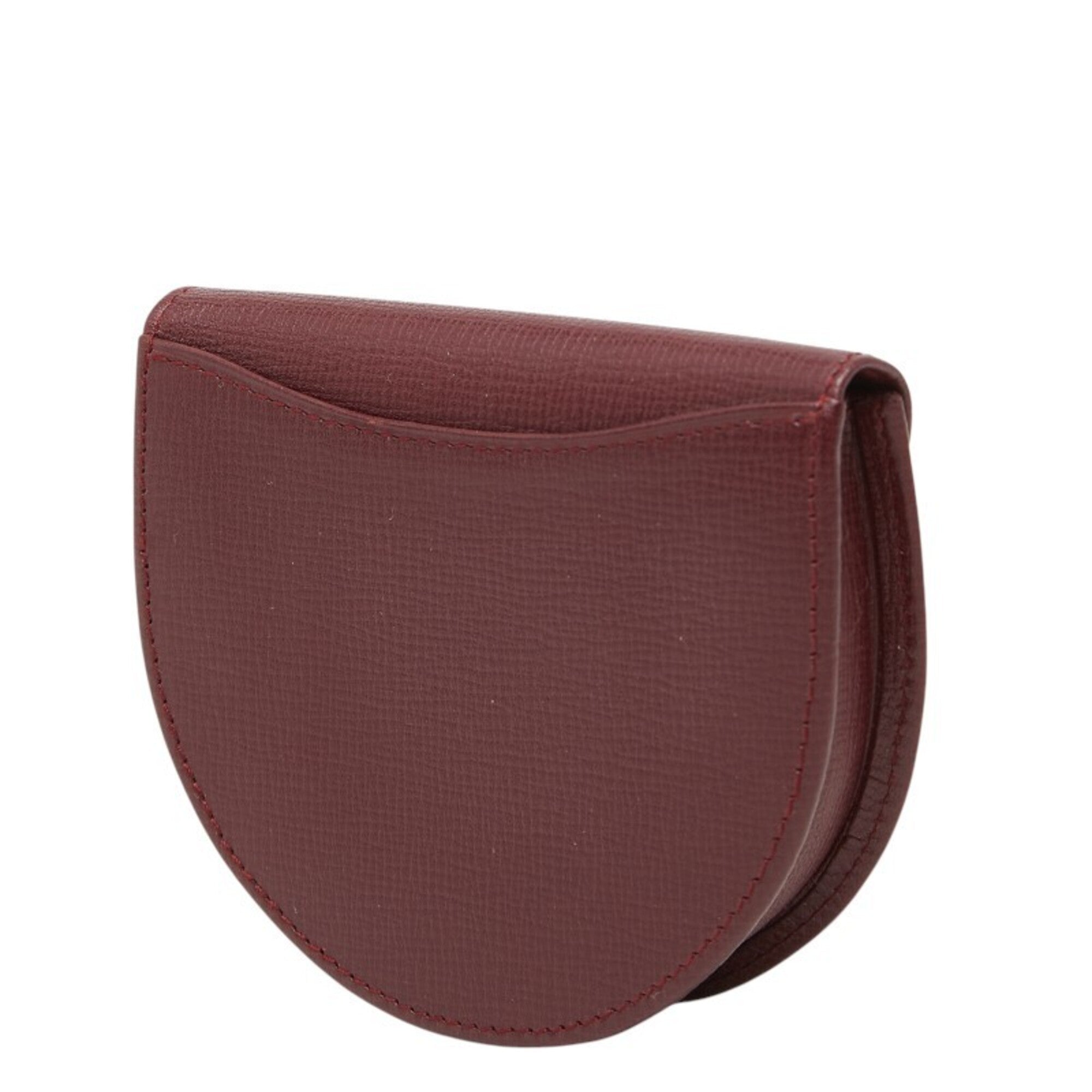 Cartier Bordeaux Wine Red Leather Coin Purse/Coin Case (Pre-Owned)