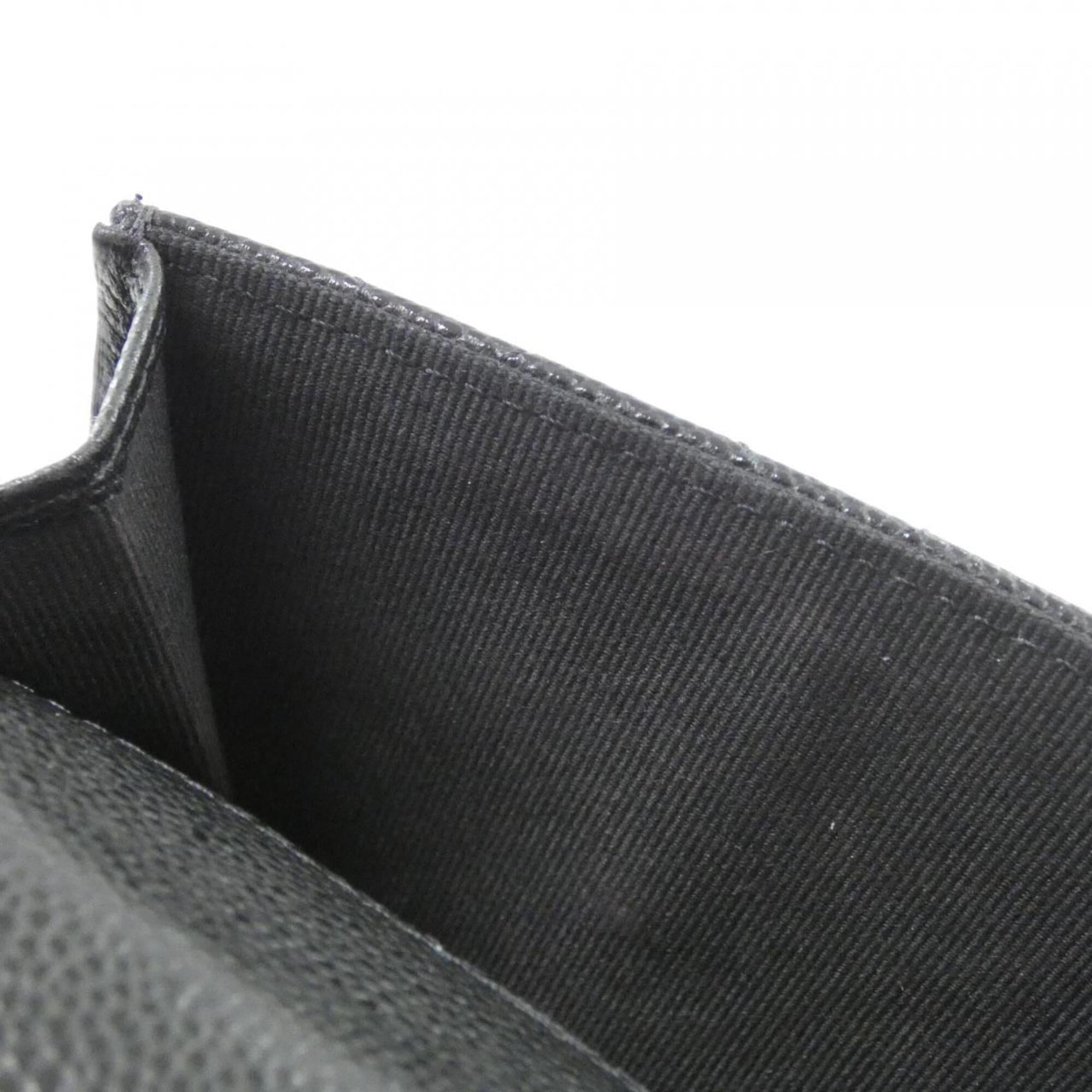 Chanel Black Bordeaux Grained Calfskin Wallet (Tri-Fold) (Pre-Owned)