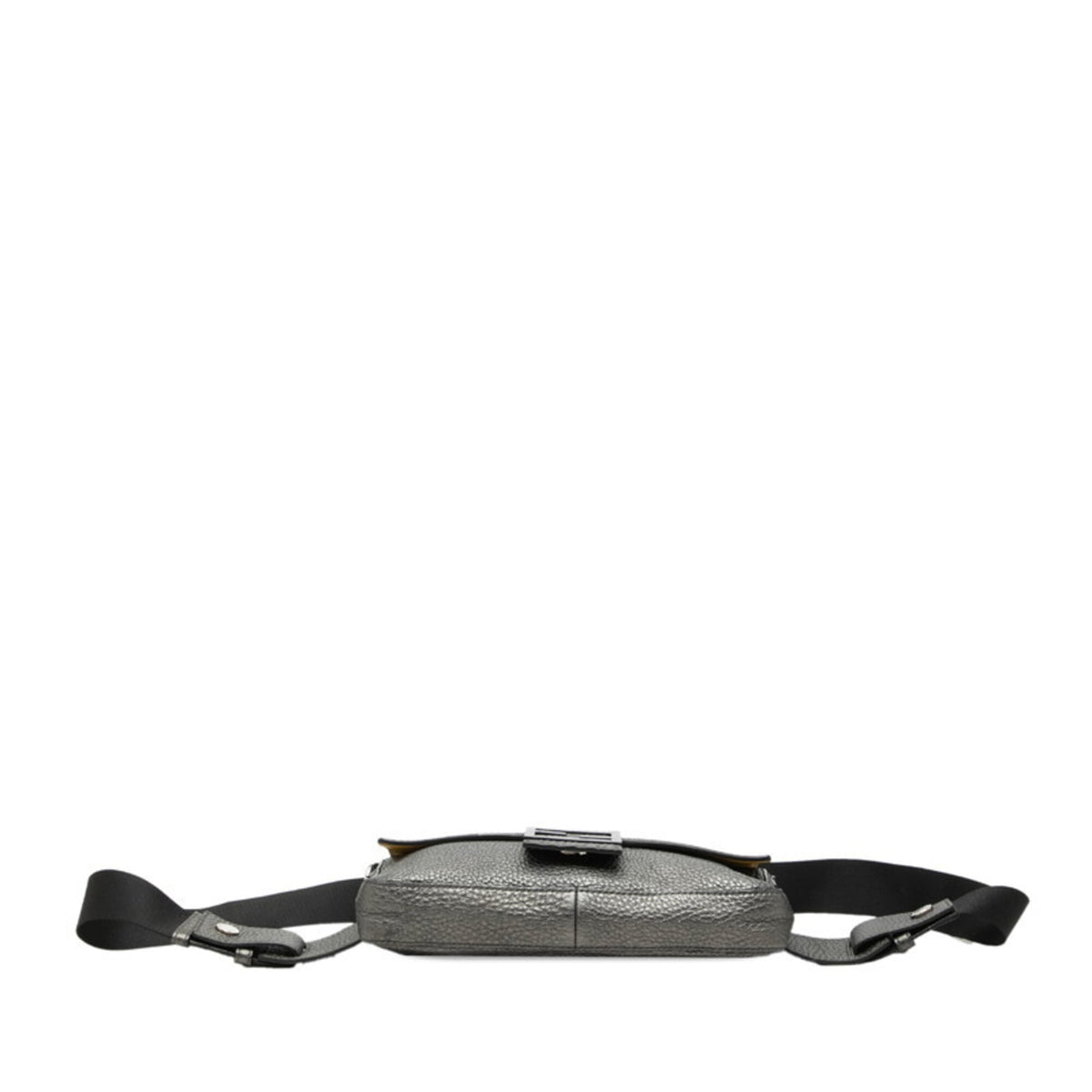 Fendi Selleria Gray Leather Shoulder Bag Sling Bag (Pre-Owned)