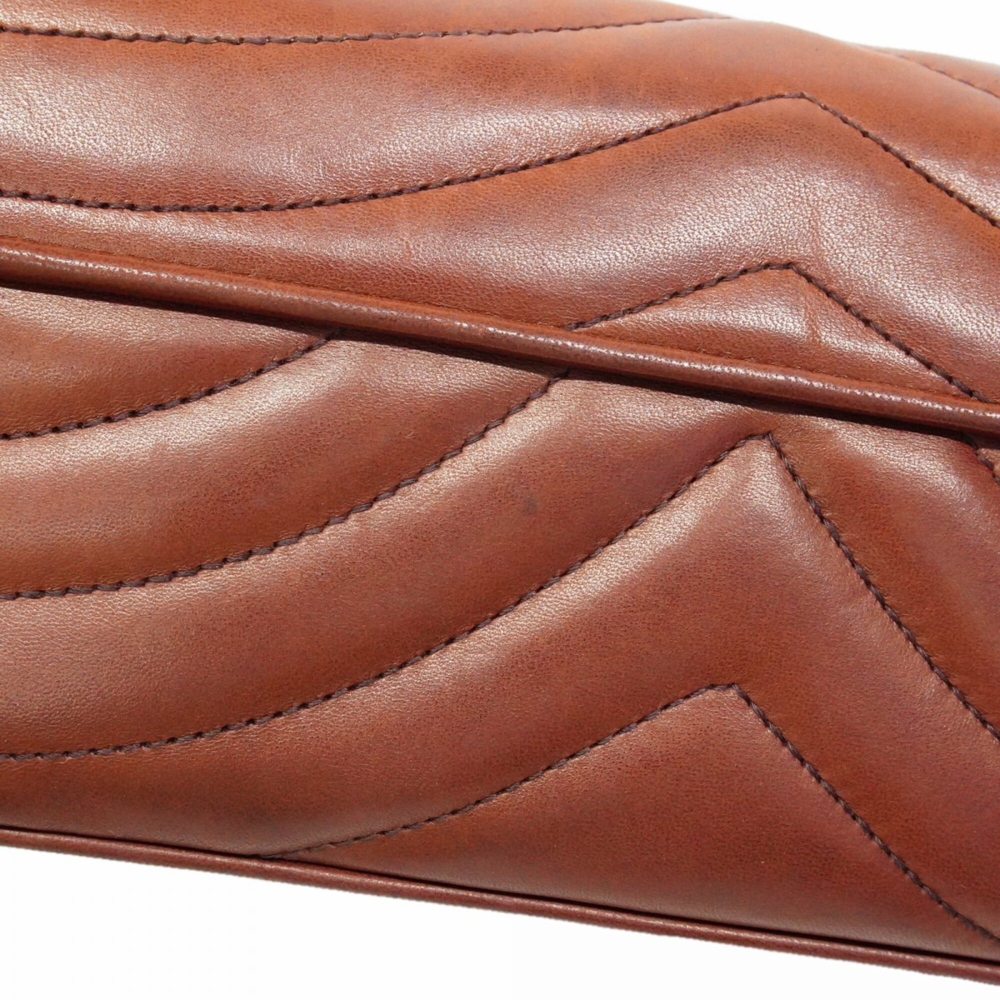 Chanel Dark Brown Leather Shoulder Bag (Pre-Owned)
