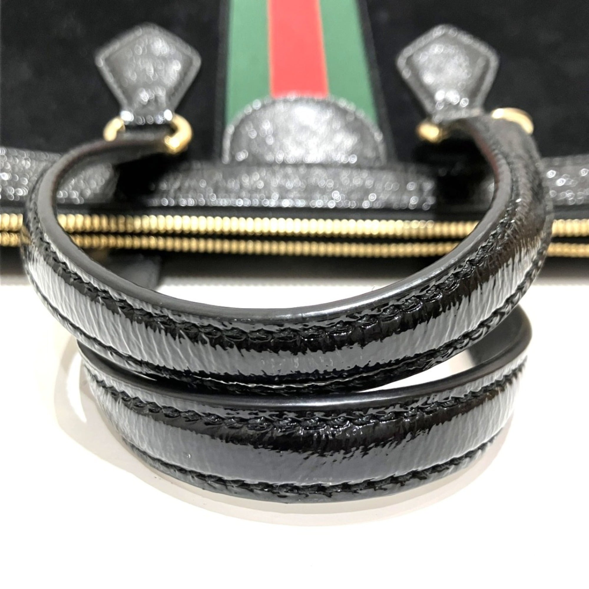 Gucci Sherry Line Black Suede Leather Handbag (Pre-Owned)