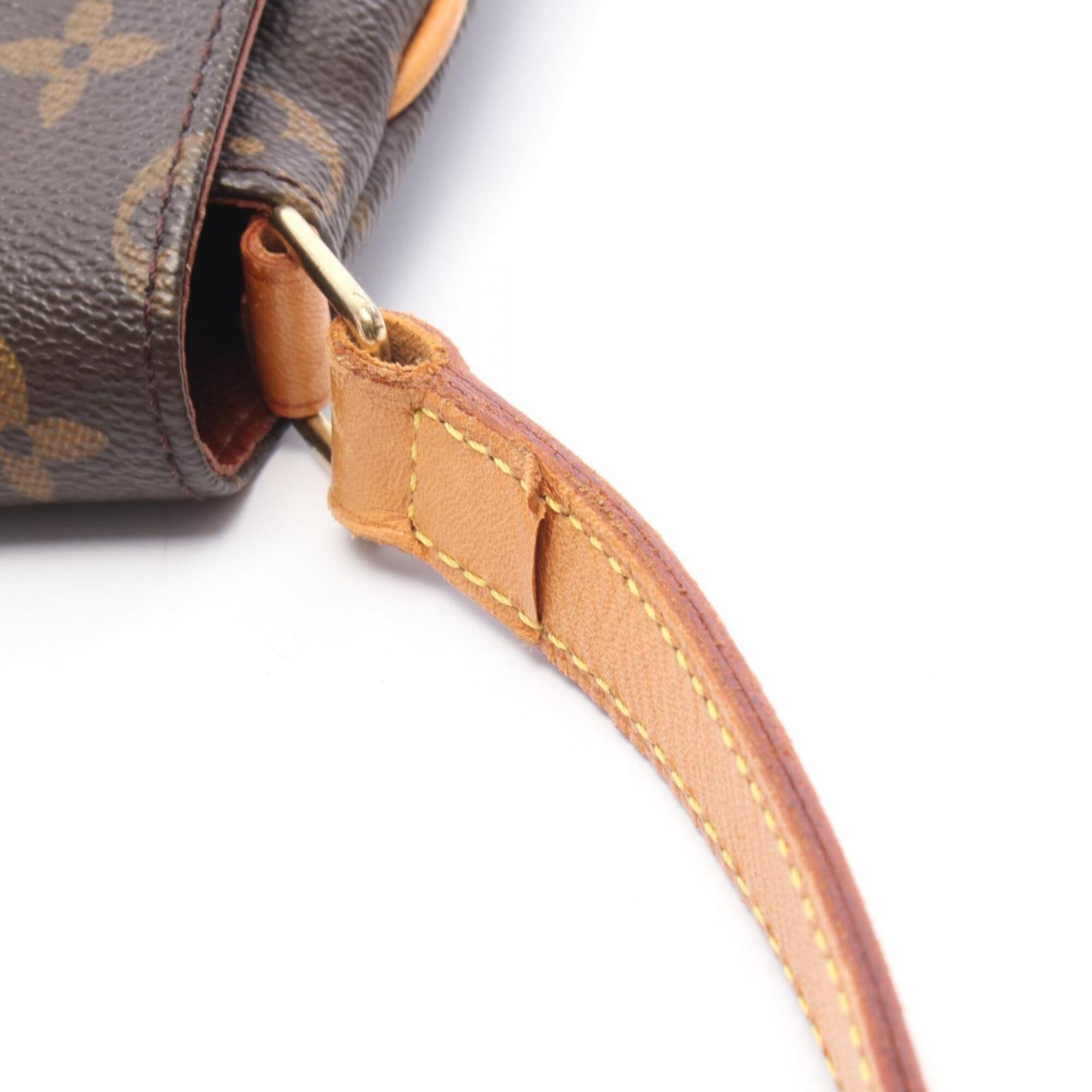 Louis Vuitton Brown Coated Canvas Leather Handbag Shoulder Bag (Pre-Owned)