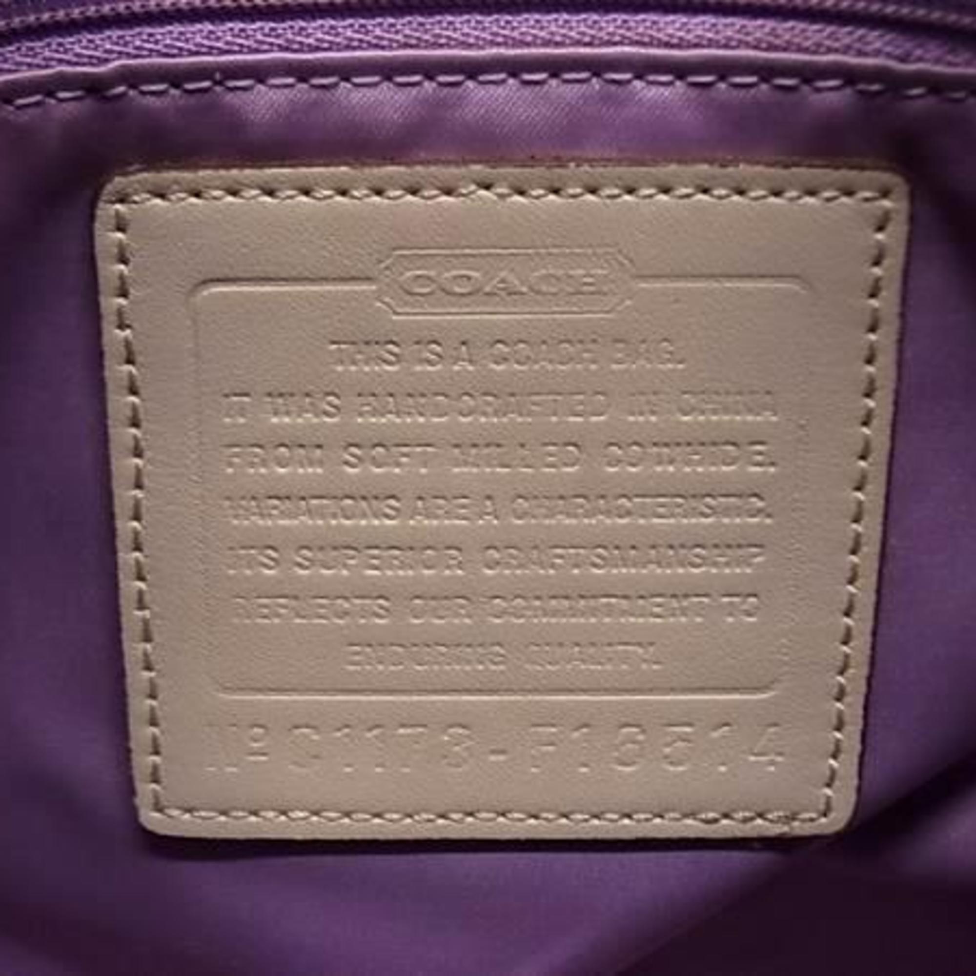 Coach Light Beige Leather Handbag Shoulder Bag (Pre-Owned)