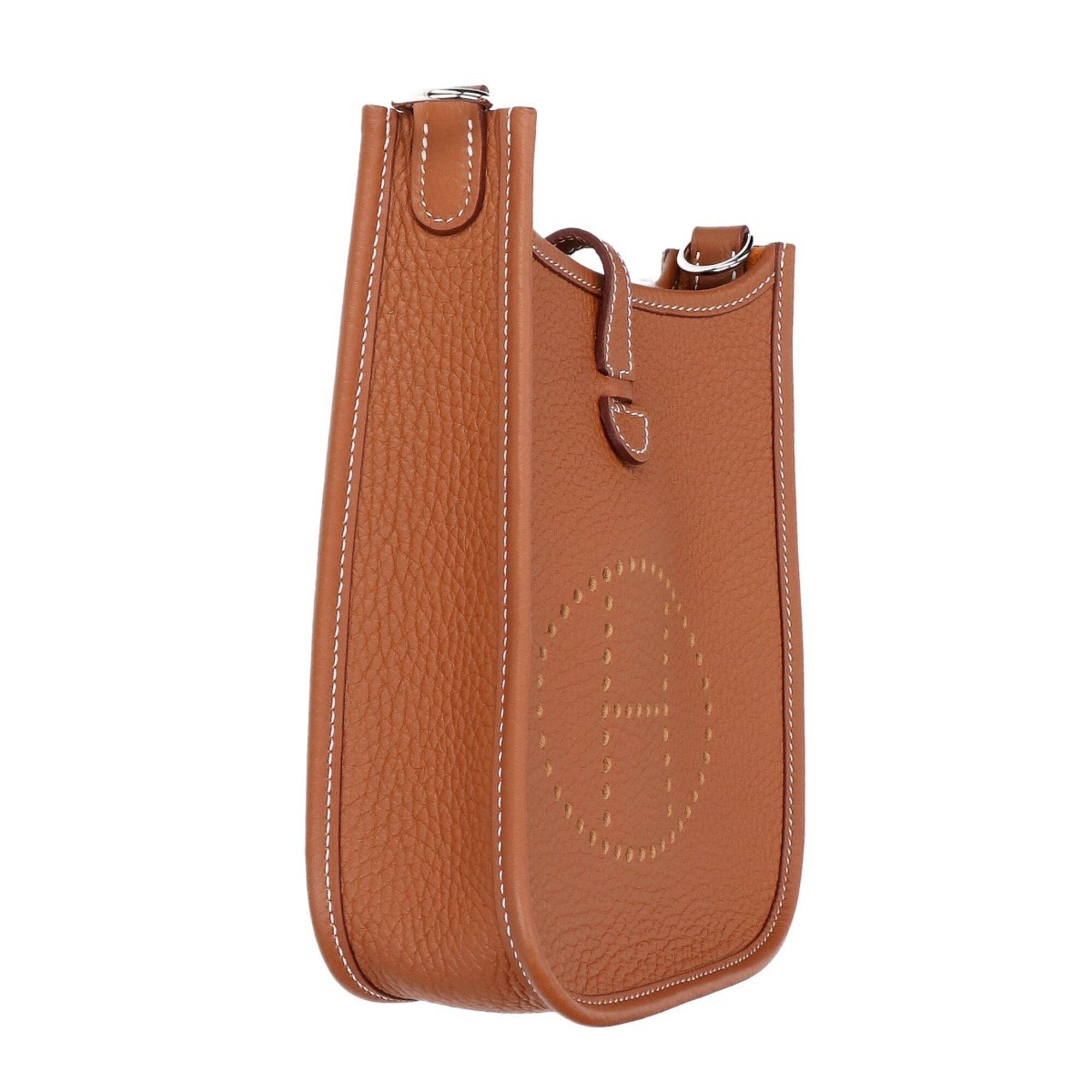 Hermes Gold Taurillon Clemence Leather Shoulder Bag (Pre-Owned)