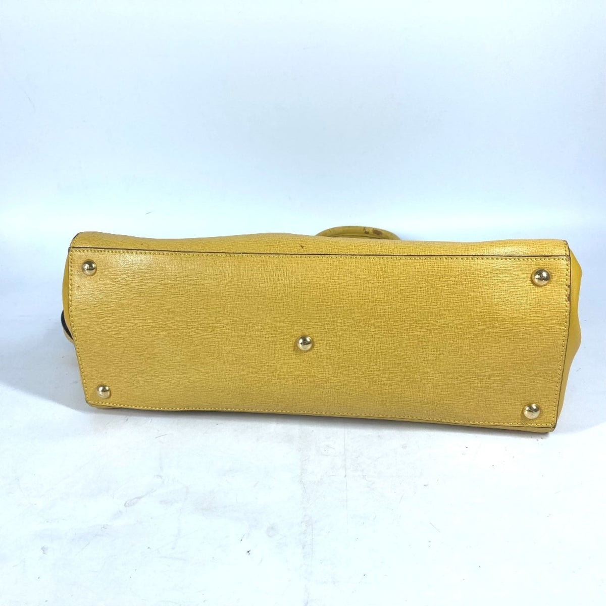 Fendi Yellow Leather Handbag Shoulder Bag Tote Bag (Pre-Owned)