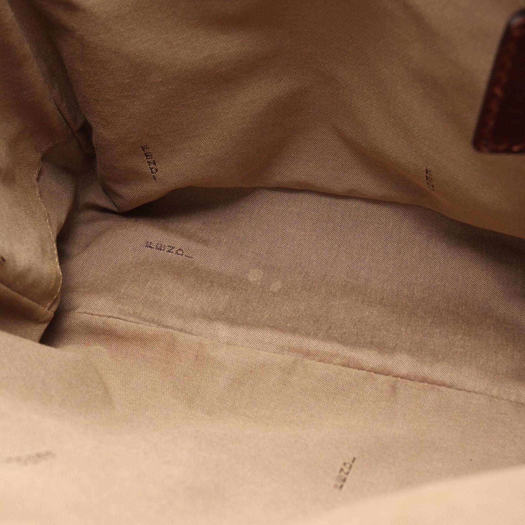 Fendi Beige Brown Canvas Leather Handbag Tote Bag (Pre-Owned)