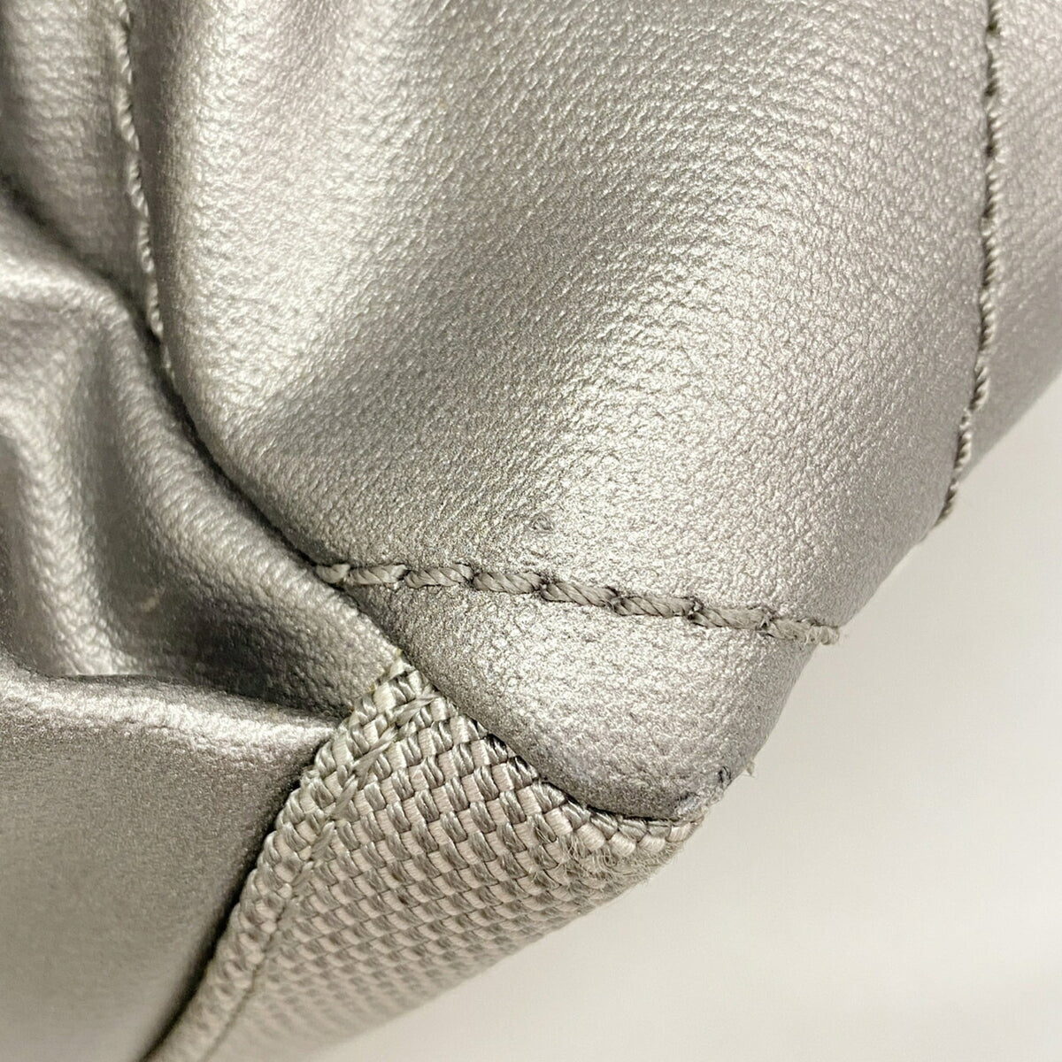 Chanel Gray Canvas Shoulder Bag (Pre-Owned)