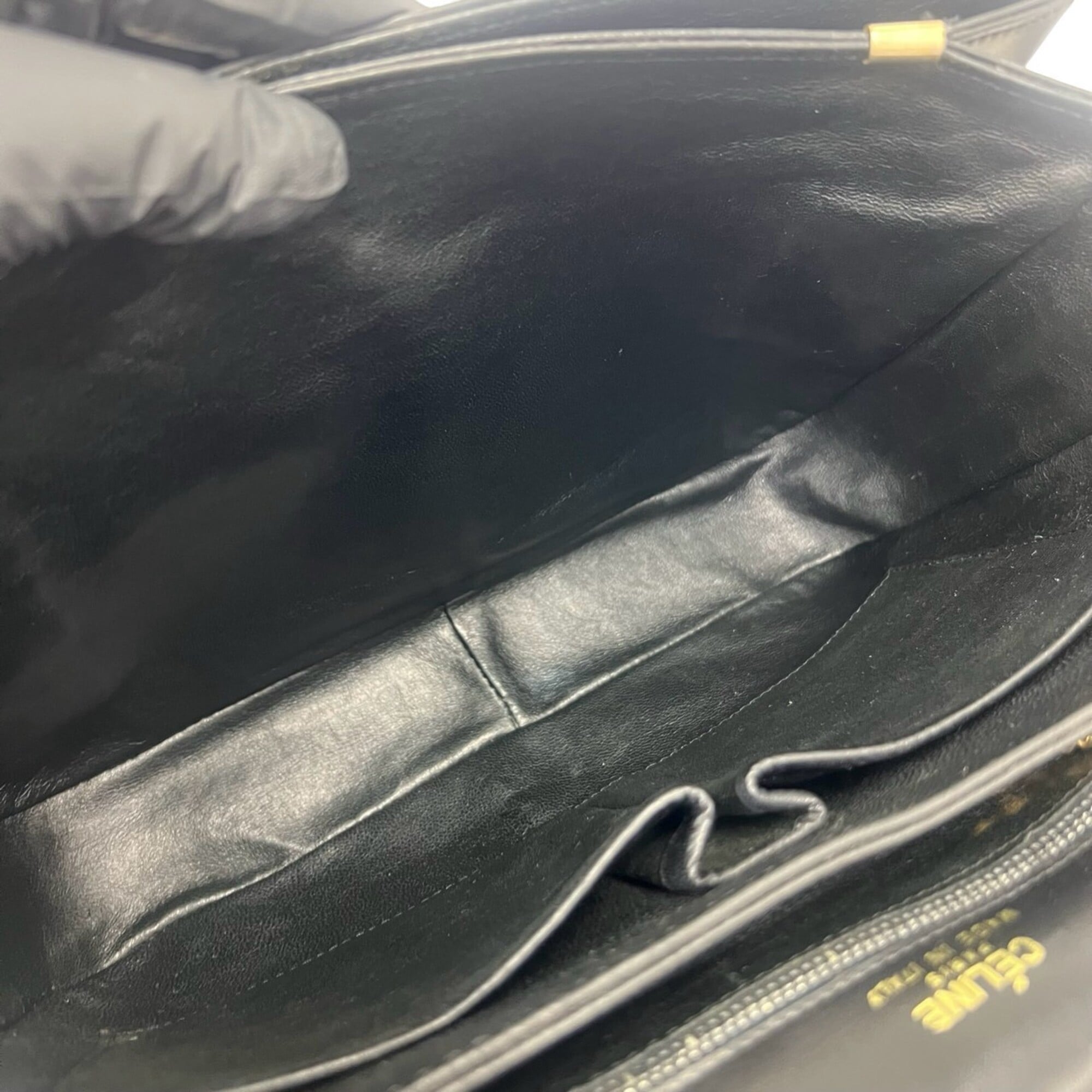 Celine Black Leather Pochette Shoulder Bag (Pre-Owned)