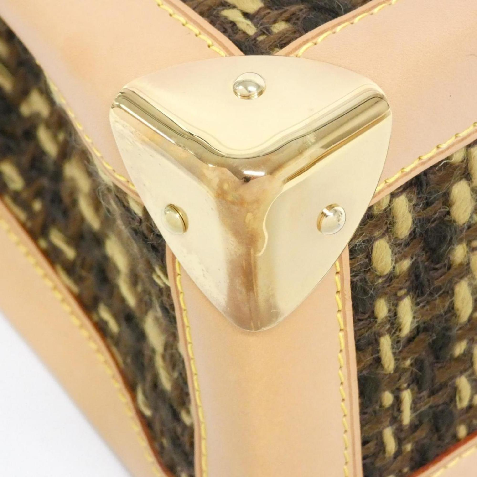Louis Vuitton Brown Pvc Tweed Handbag (Pre-Owned)