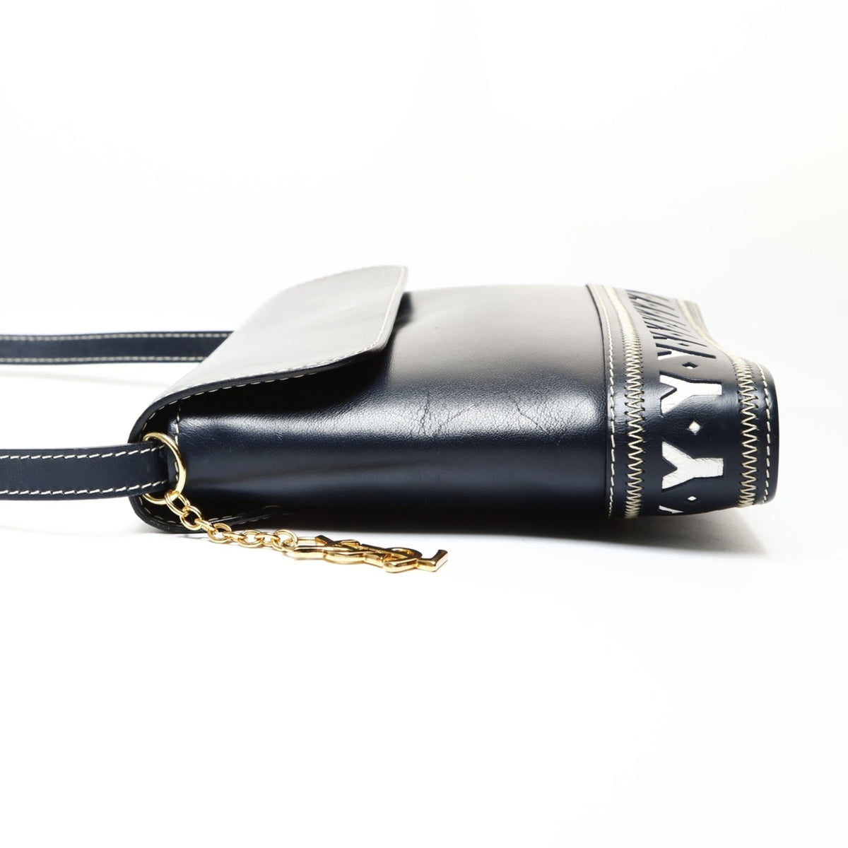 Yves Saint Laurent Navy Leather Shoulder Bag (Pre-Owned)