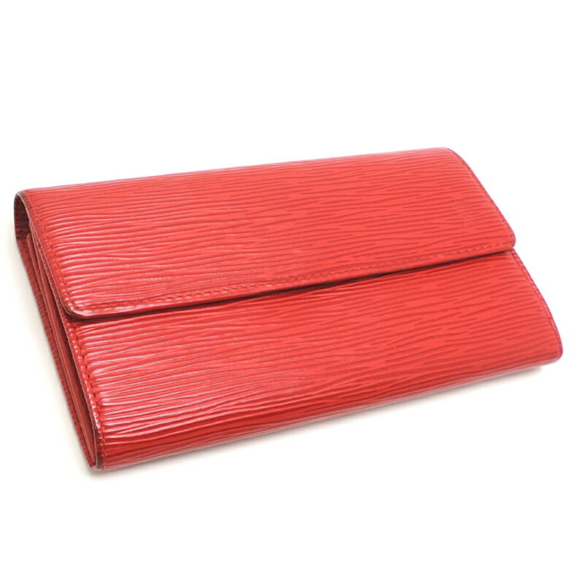 Louis Vuitton Epi Castilian Red Red Color Epi Leather Long Wallet (Bi-Fold) (Pre-Owned)