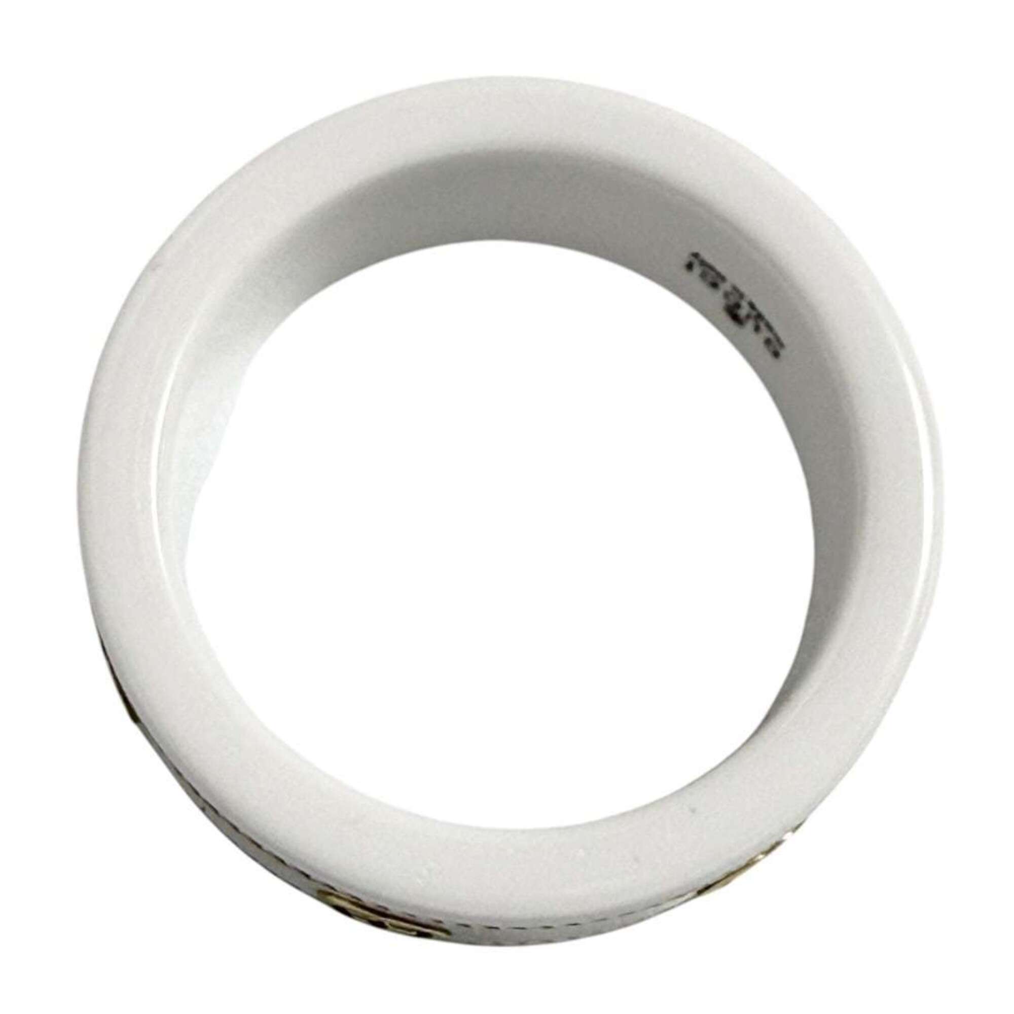 Gucci Gold White Yellow Gold (18K) Ceramic Band Ring (Pre-Owned)