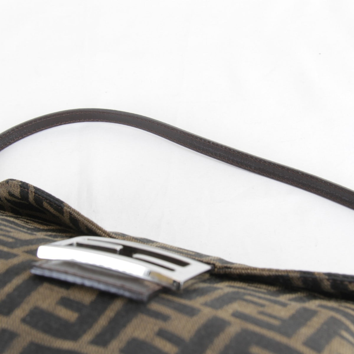 Fendi Brown Khaki Canvas Shoulder Bag (Pre-Owned)