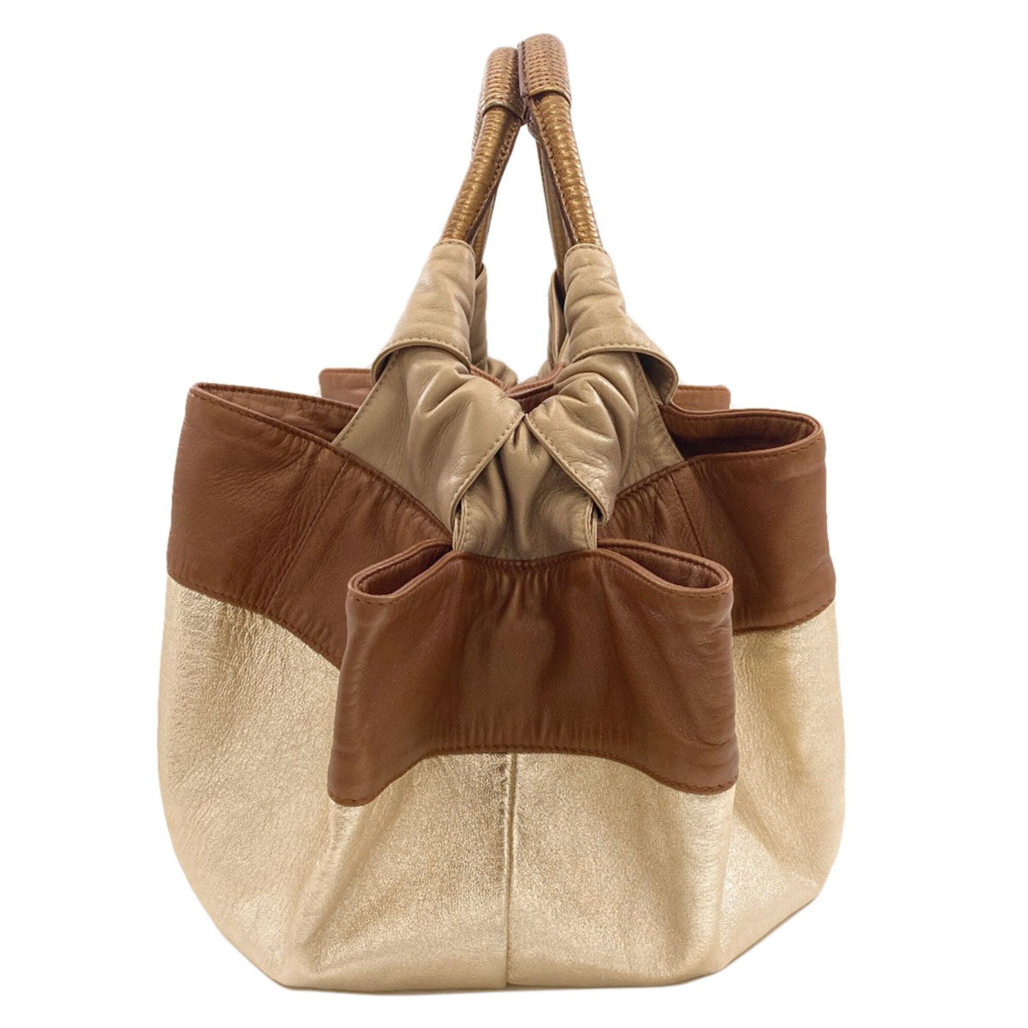 Loewe Nappa Aire Gold Leather Handbag (Pre-Owned)