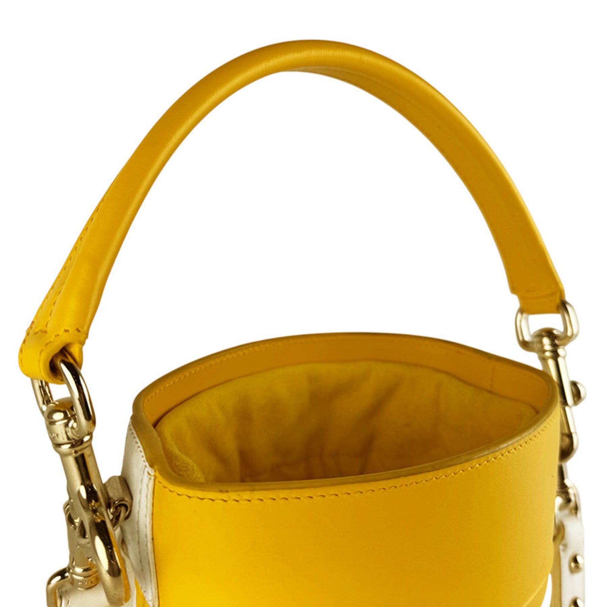 Christian Dior White Yellow Leather Handbag Shoulder Bag (Pre-Owned)