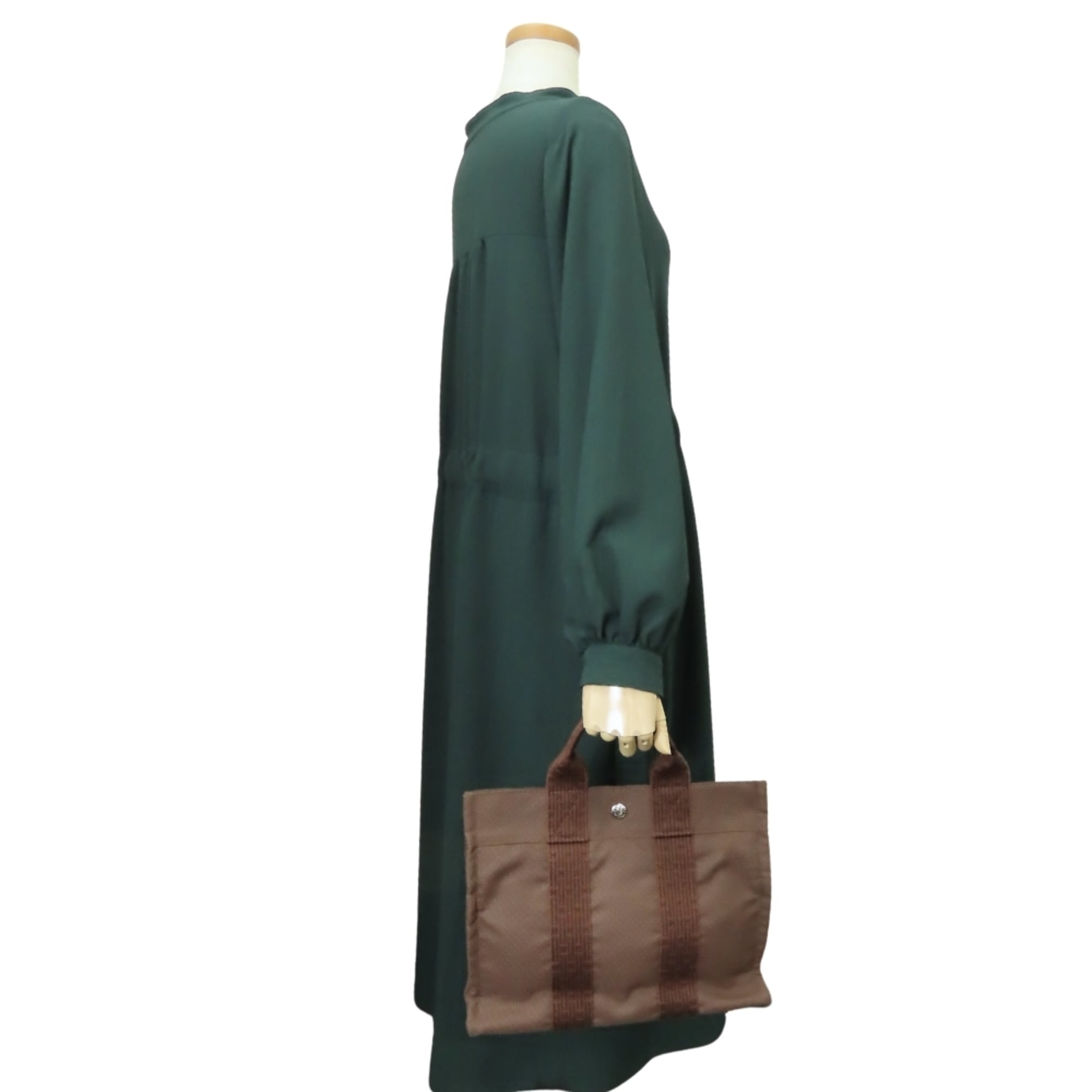 Hermes Brown Polyester Tote Bag (Pre-Owned)