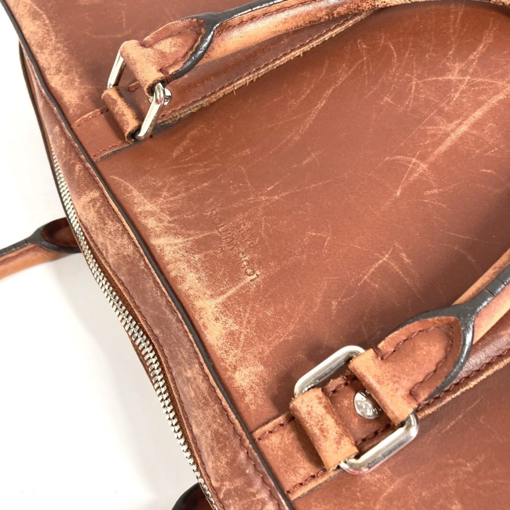 Louis Vuitton Brown Leather Handbag Tote Bag (Pre-Owned)