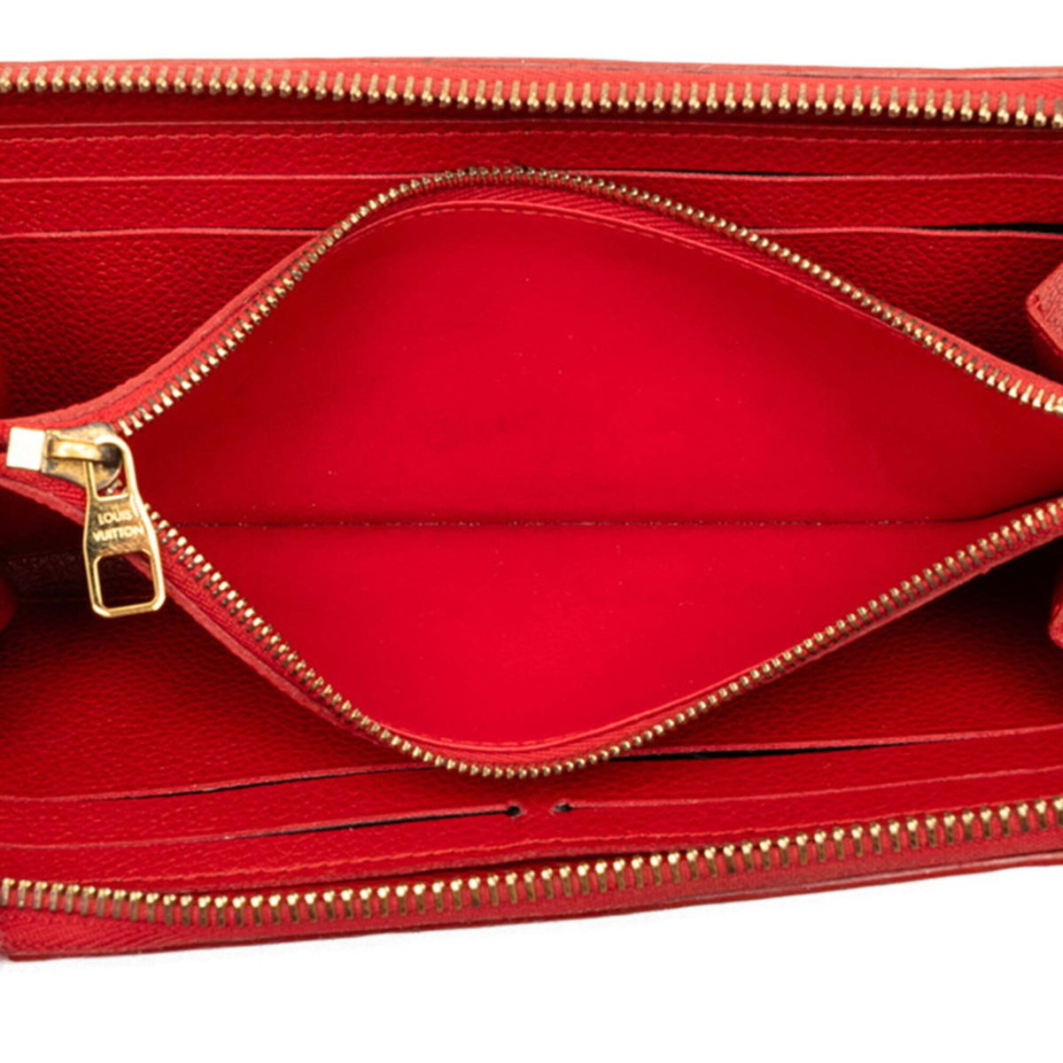 Louis Vuitton Navy Red Color Leather Long Wallet (Bi-Fold) (Pre-Owned)