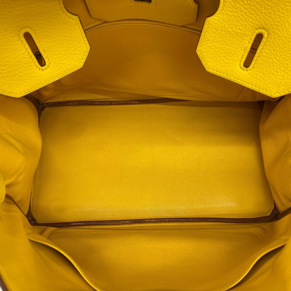 Hermes Yellow Taurillon Clemence Leather Handbag (Pre-Owned)