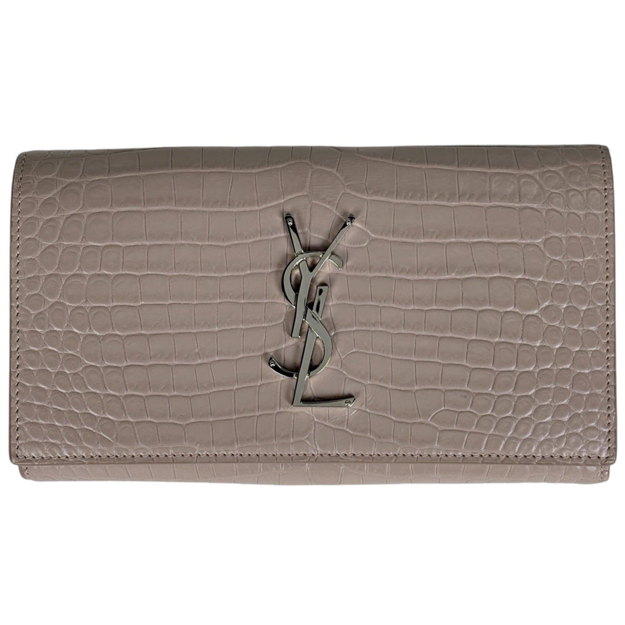 Saint Laurent Pink Leather Long Wallet (Bi-Fold) (Pre-Owned)