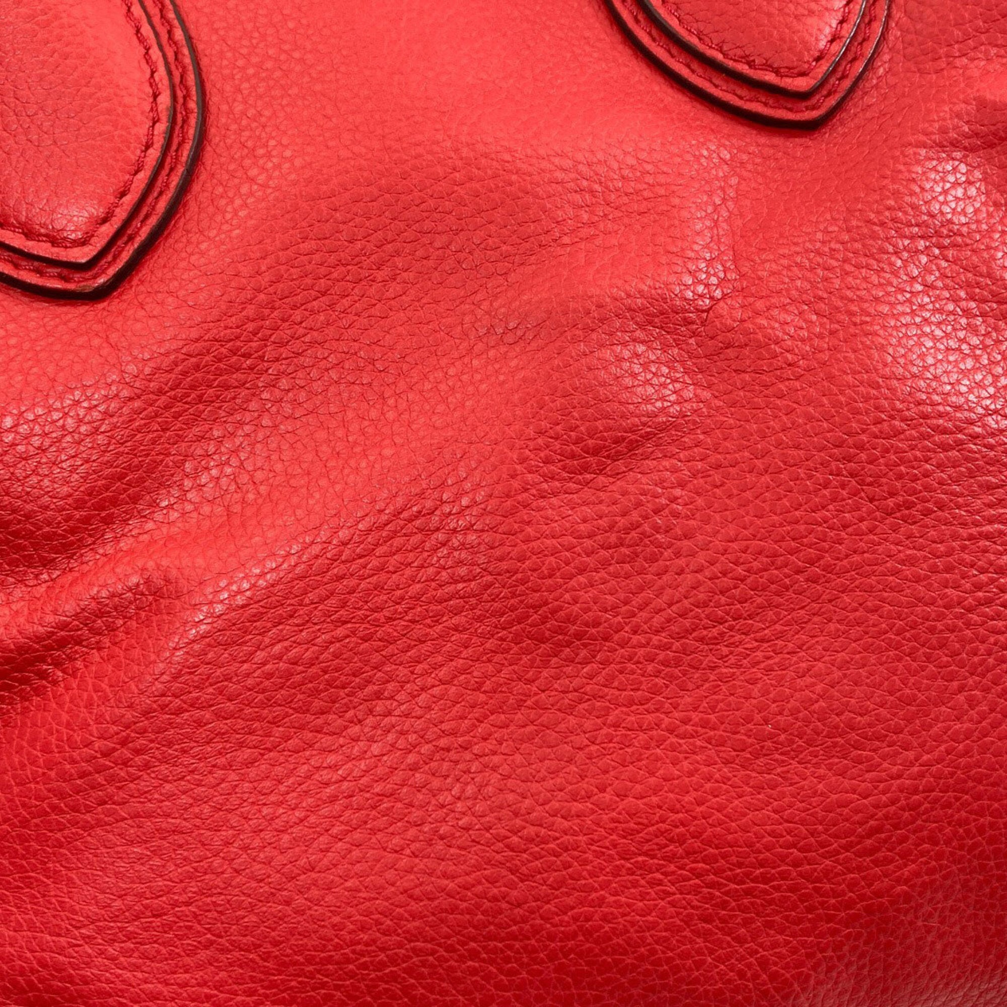 Celine Luggage Red Color Leather Handbag (Pre-Owned)