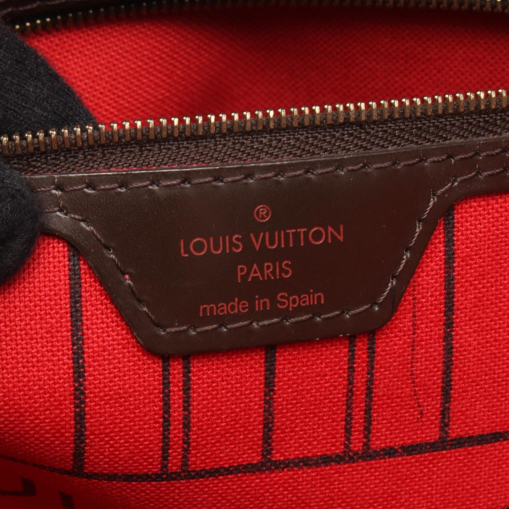 Louis Vuitton Brown Coated Canvas Leather Handbag Tote Bag (Pre-Owned)