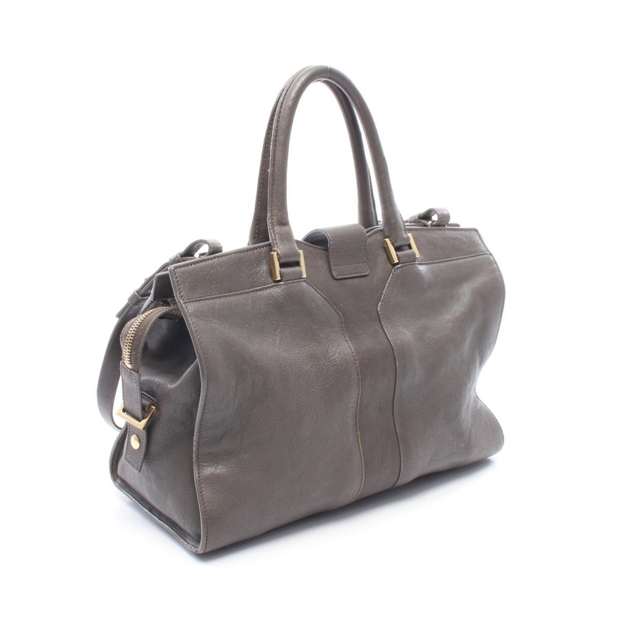 Yves Saint Laurent Gray Leather Handbag (Pre-Owned)