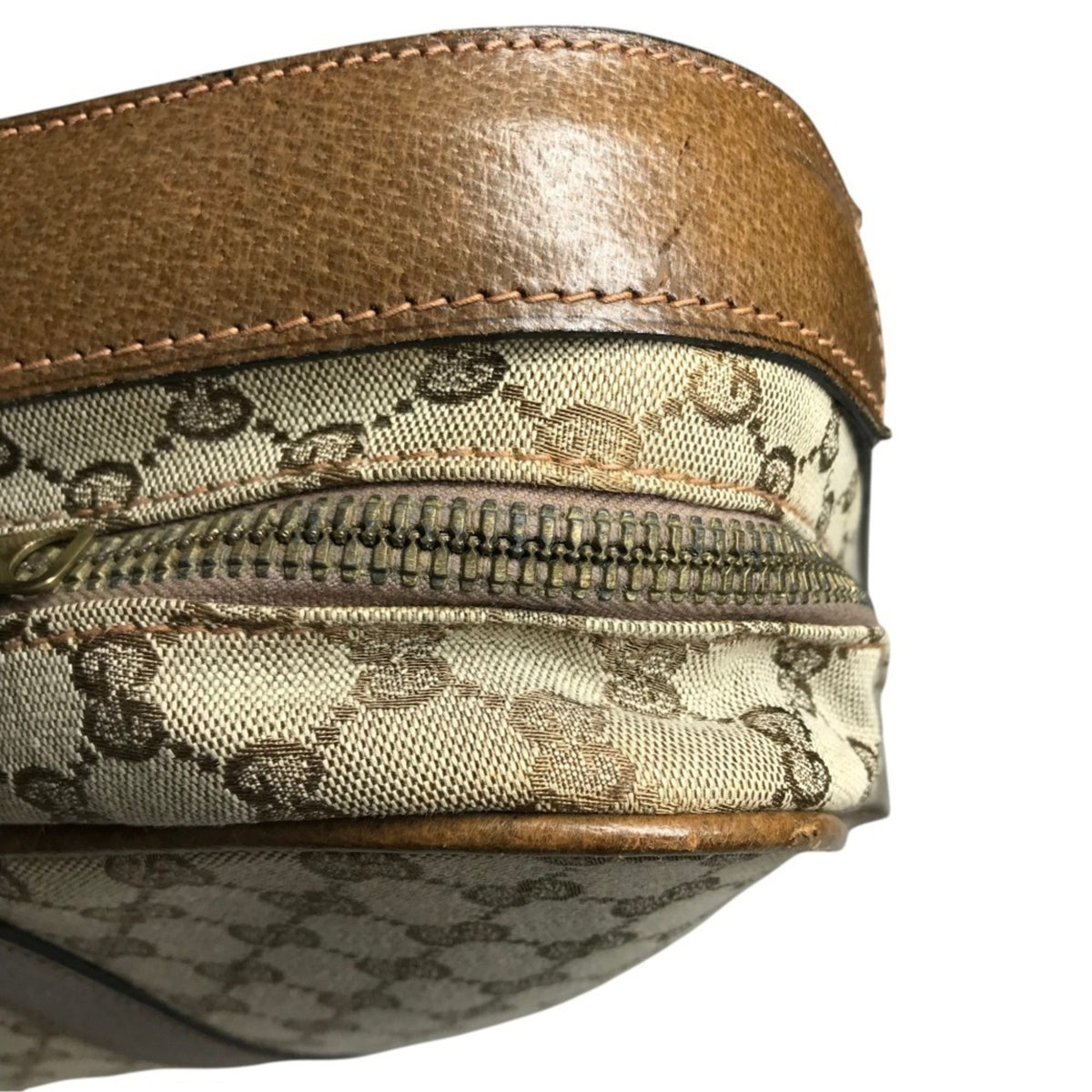 Gucci Beige Gg Supreme Leather Boston Bag (Pre-Owned)