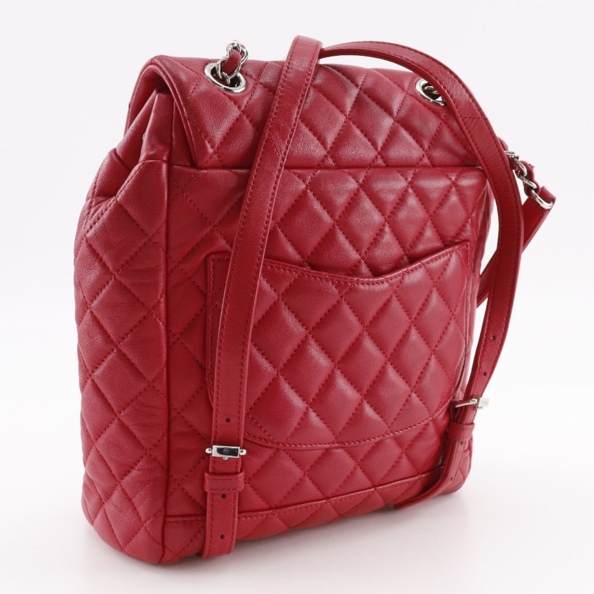 Chanel Matelasse Red Color Leather Backpack (Pre-Owned)